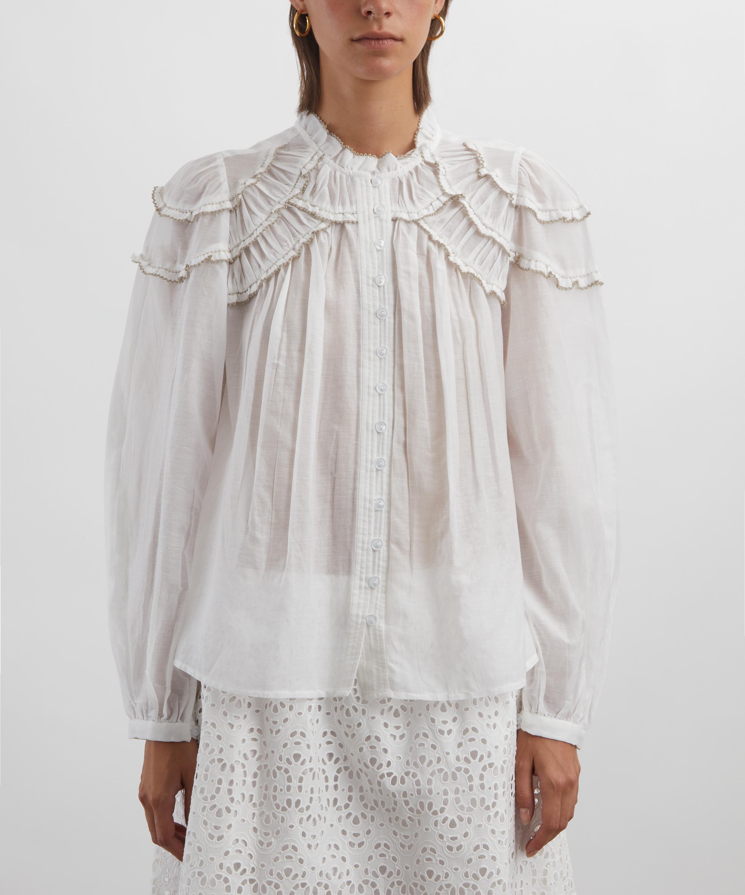 Isabel Marant - Christa Gathered Cotton Blouse image number 2