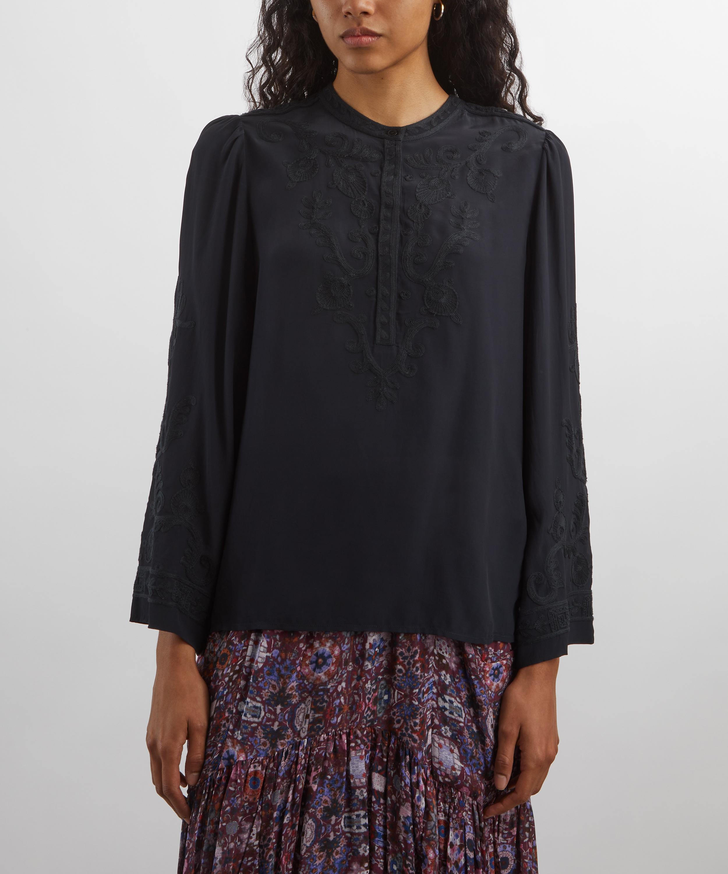 Isabel Marant - Falonne Embroidered Crepe Blouse image number 2