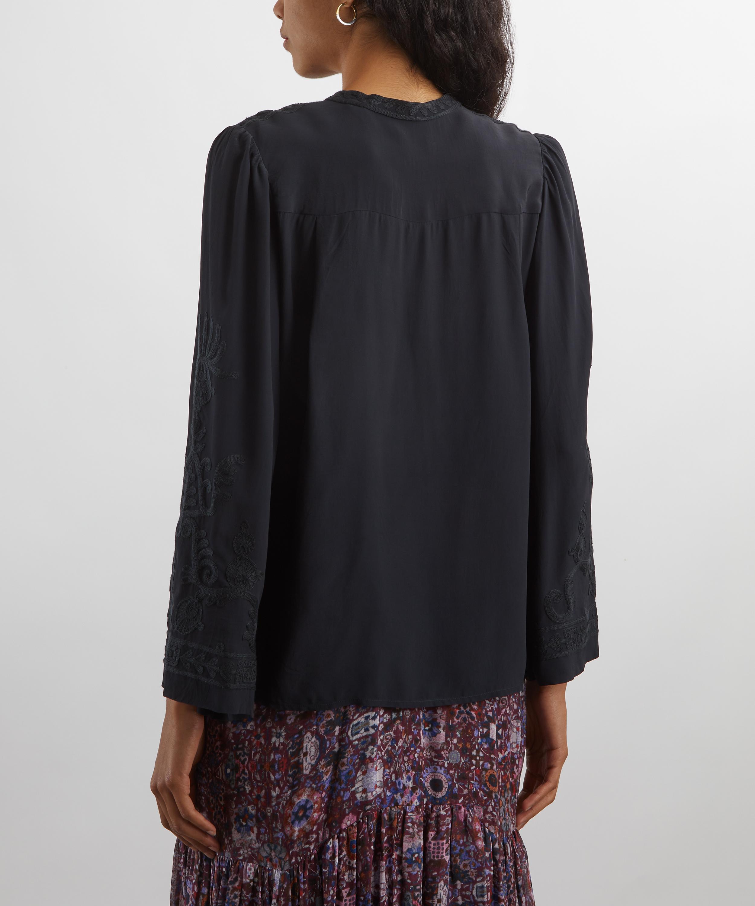 Isabel Marant - Falonne Embroidered Crepe Blouse image number 3