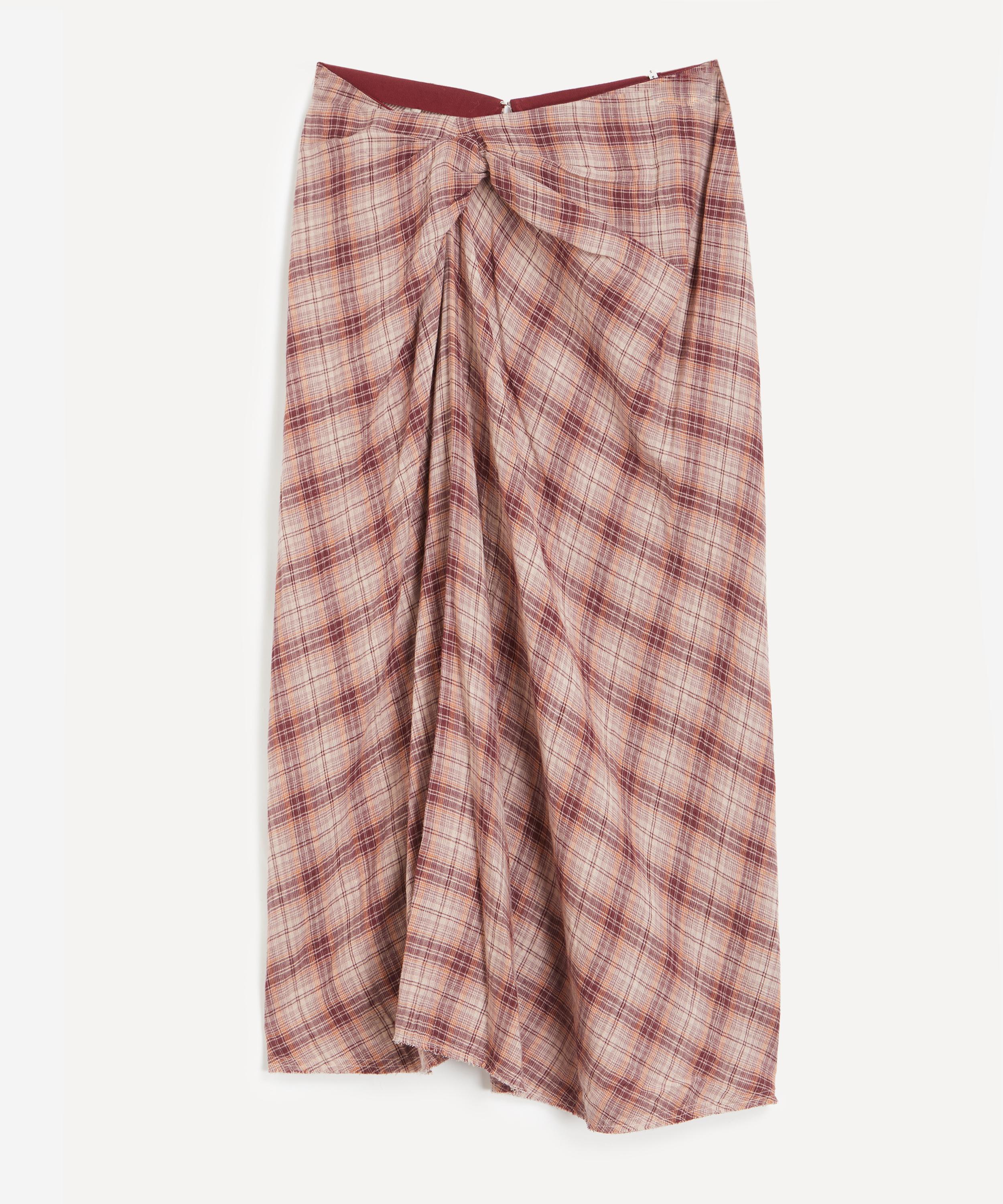 Isabel Marant - Nicole Draped Checkered Cotton Skirt image number 0