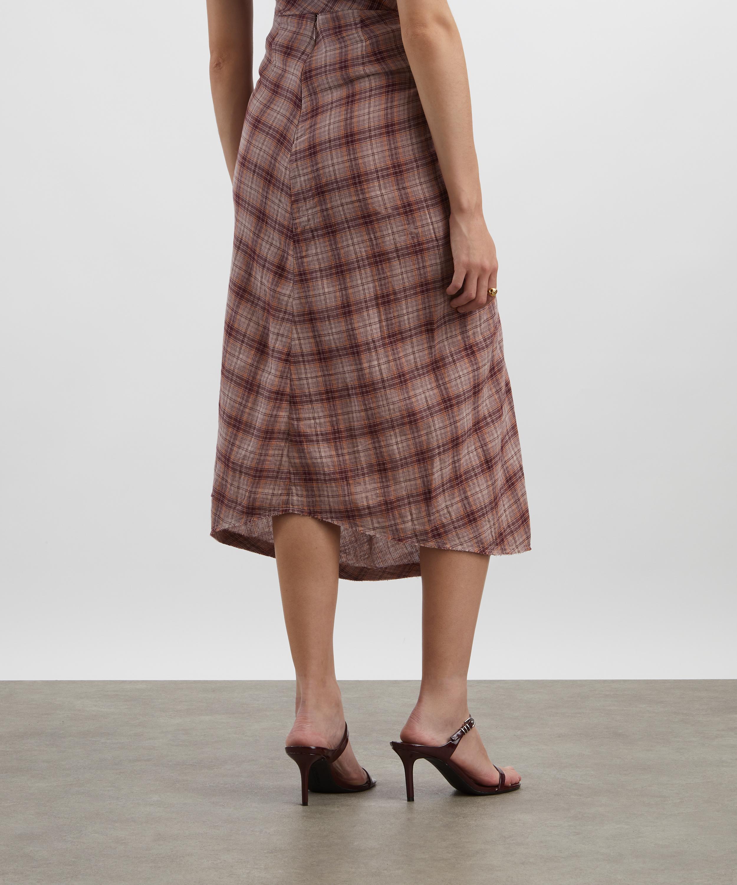 Isabel Marant - Nicole Draped Checkered Cotton Skirt image number 3