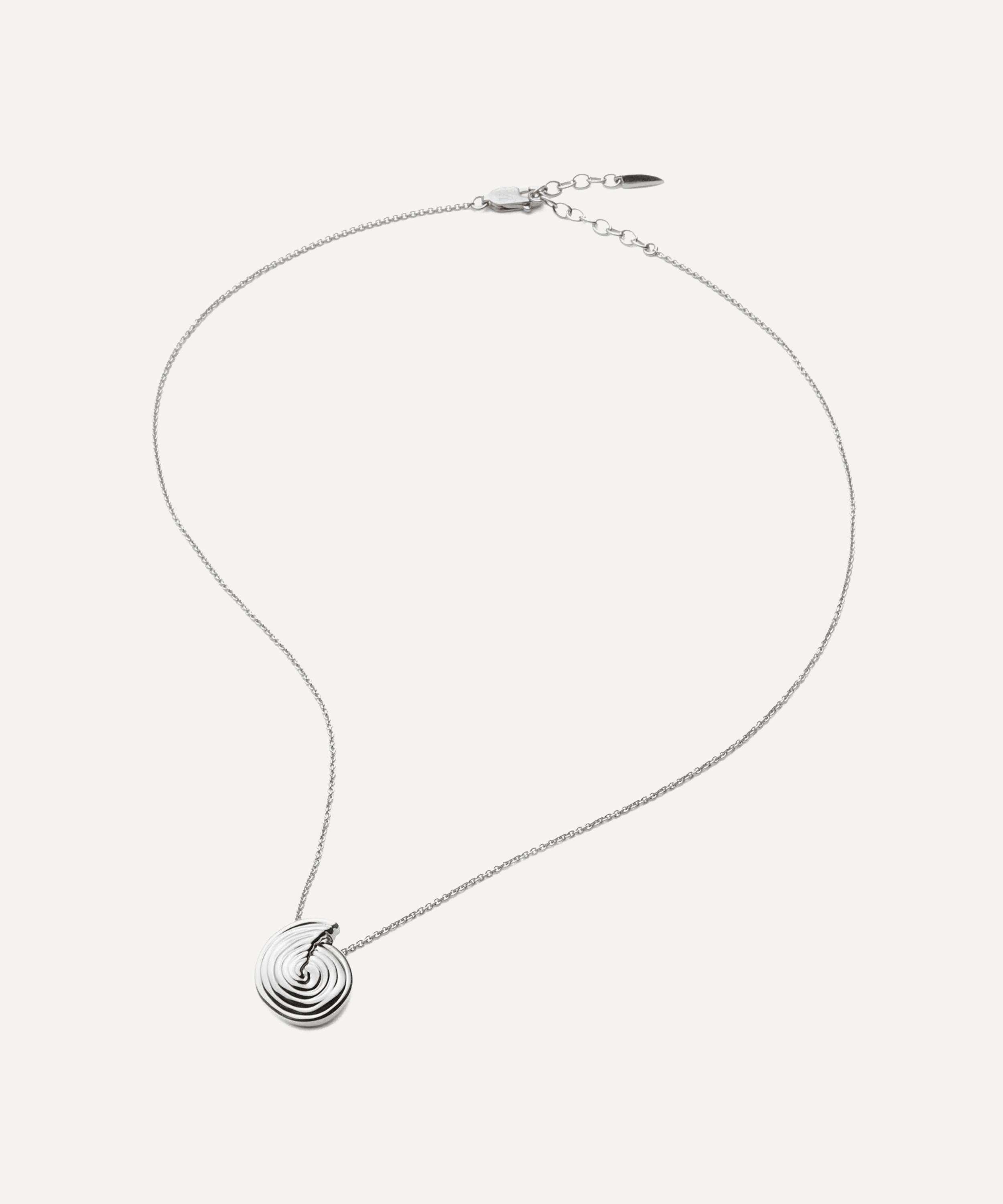 Missoma - Rhodium-Plated Spiral Mini Pendant Necklace image number 2