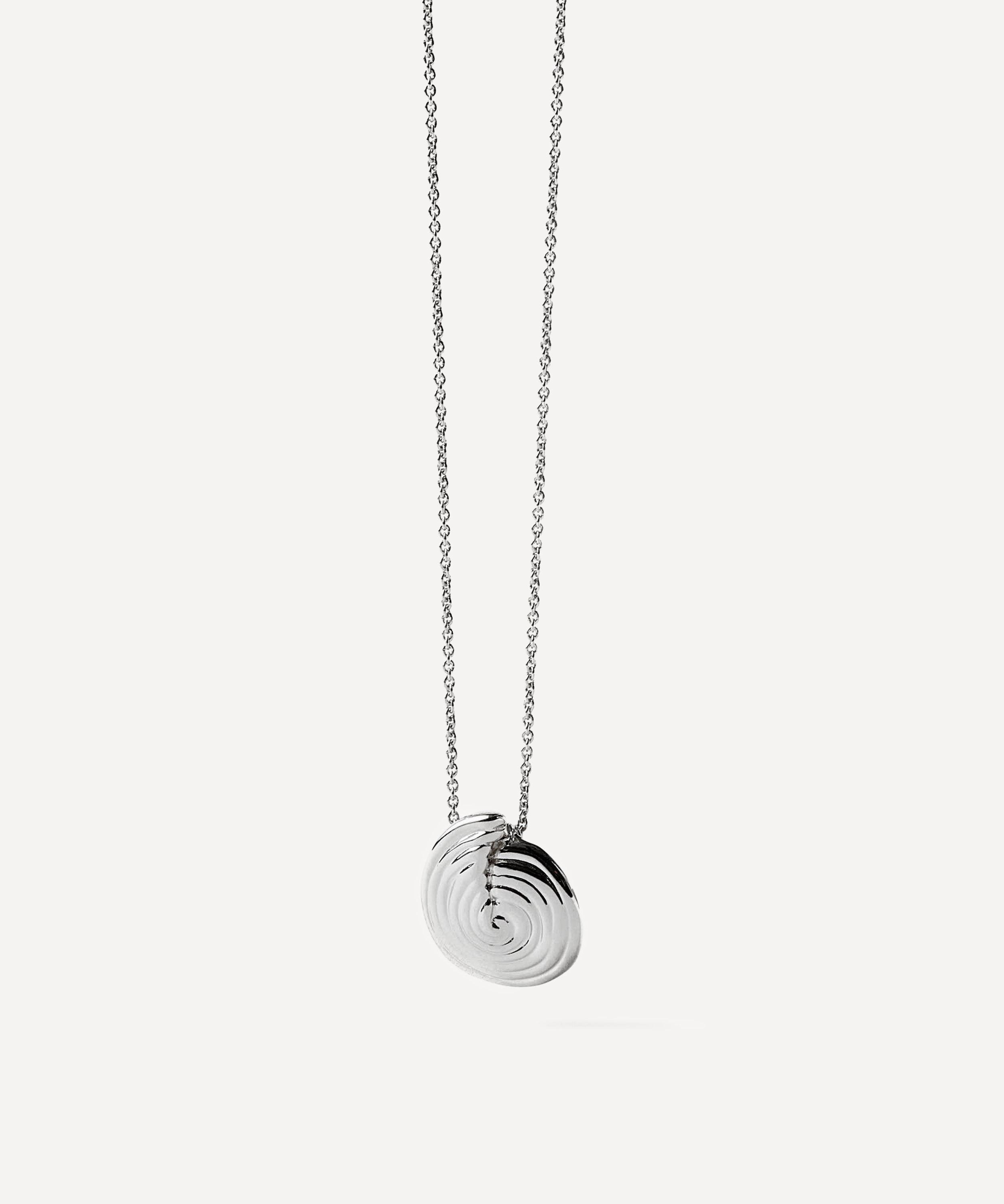 Missoma - Rhodium-Plated Spiral Mini Pendant Necklace image number 3
