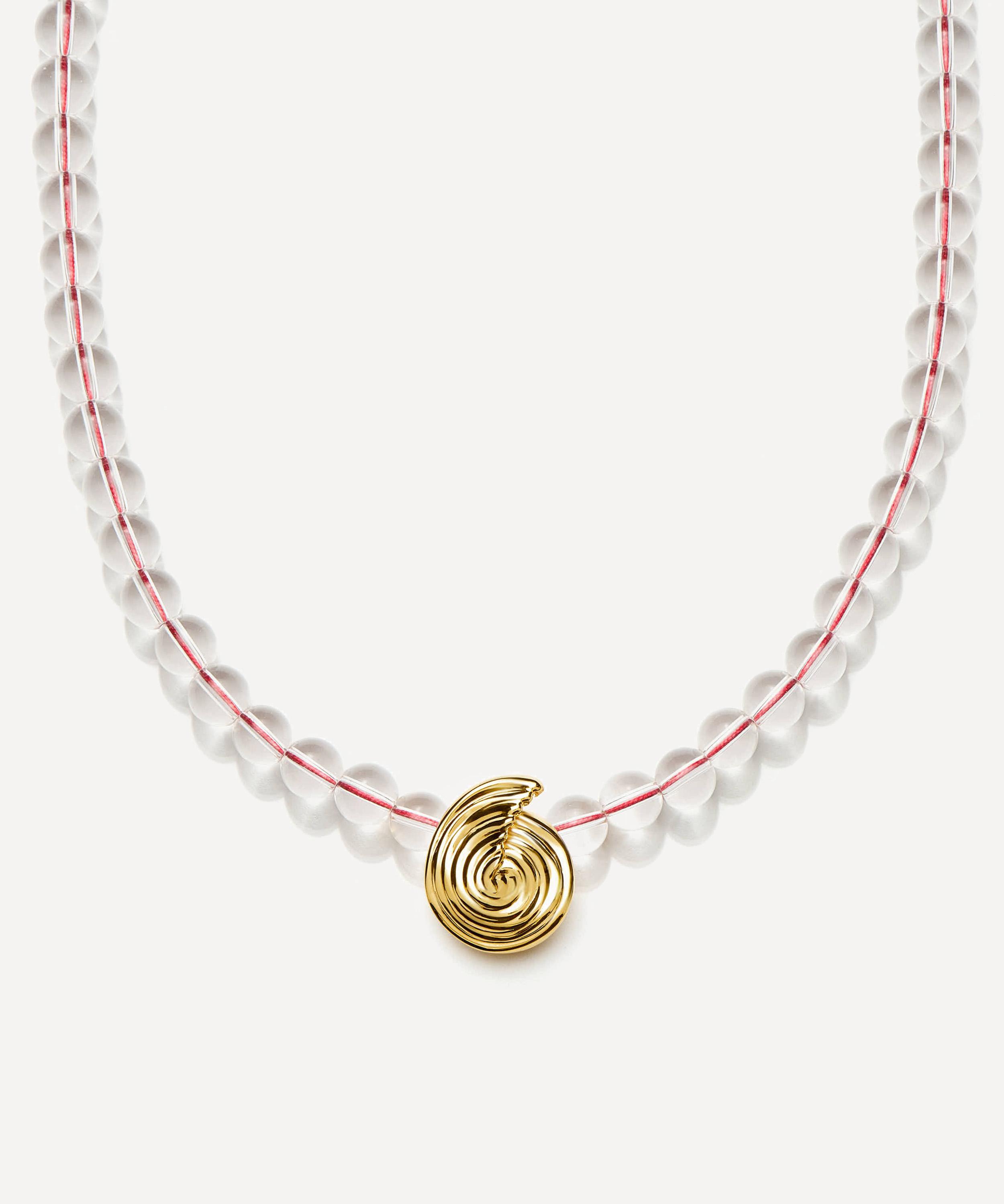 Missoma - 18ct Gold-Plated Spiral Gemstone Beaded Pendant Necklace