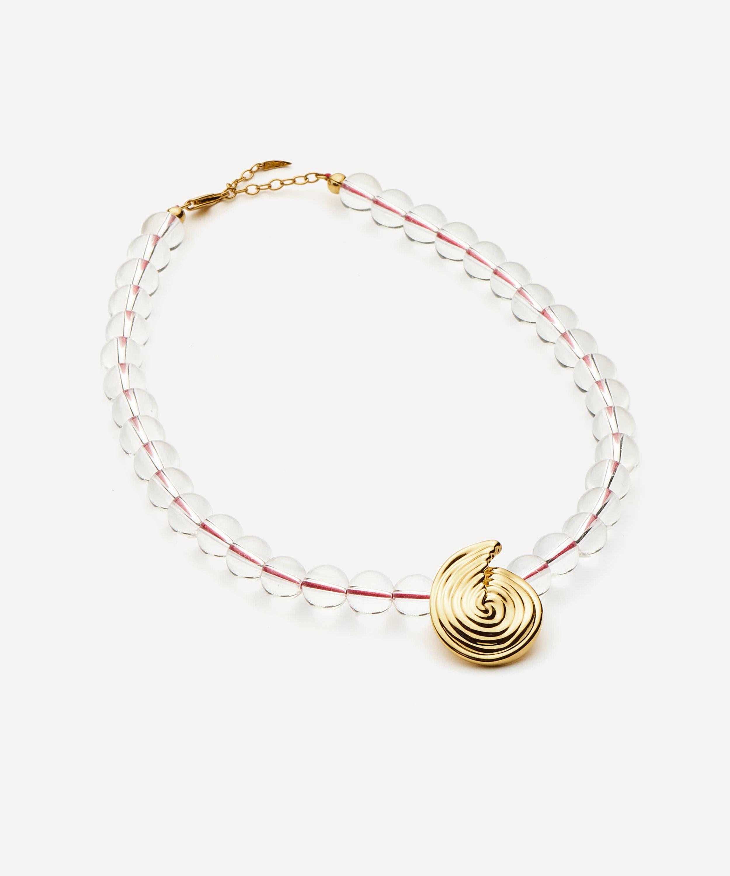 Missoma - 18ct Gold-Plated Spiral Gemstone Beaded Pendant Necklace image number 3