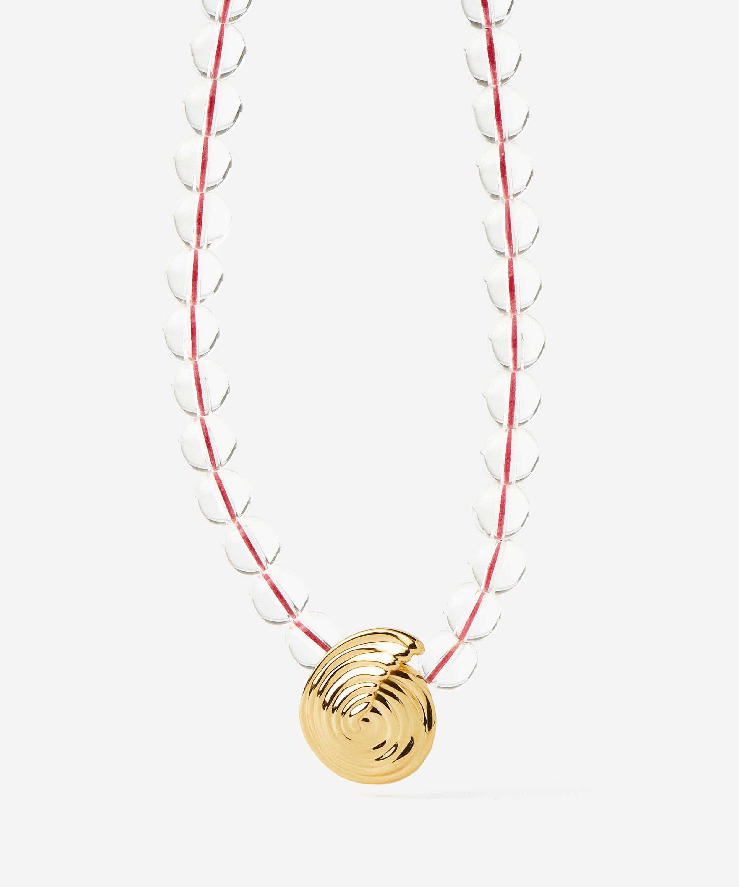 Missoma - 18ct Gold-Plated Spiral Gemstone Beaded Pendant Necklace image number 4