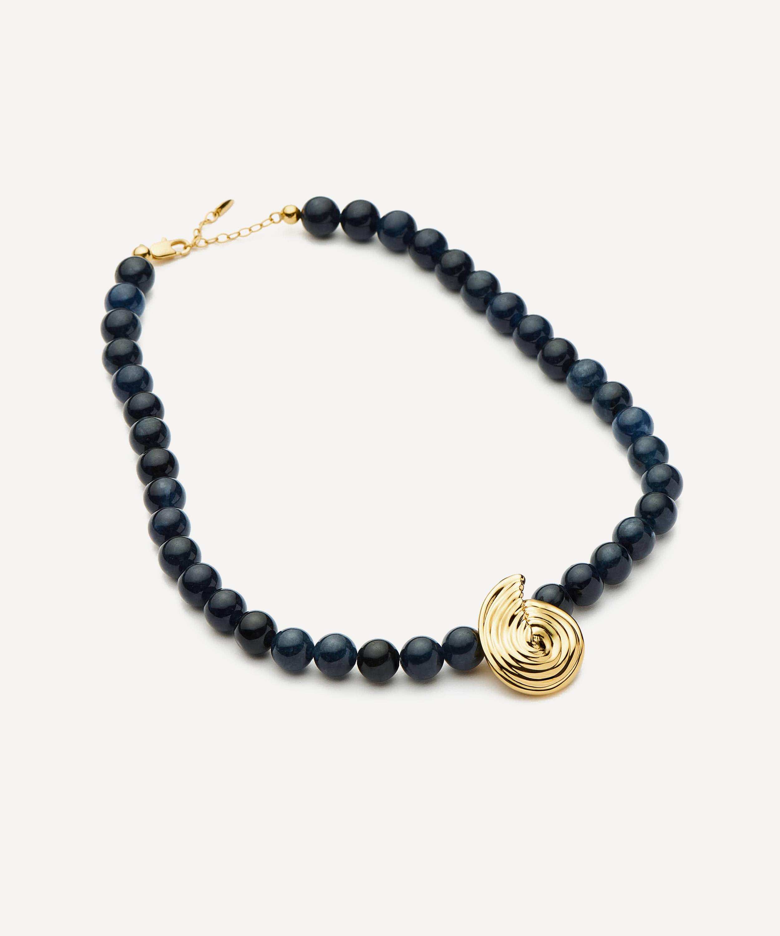 Missoma - 18ct Gold-Plated Spiral Gemstone Beaded Pendant Necklace image number 3