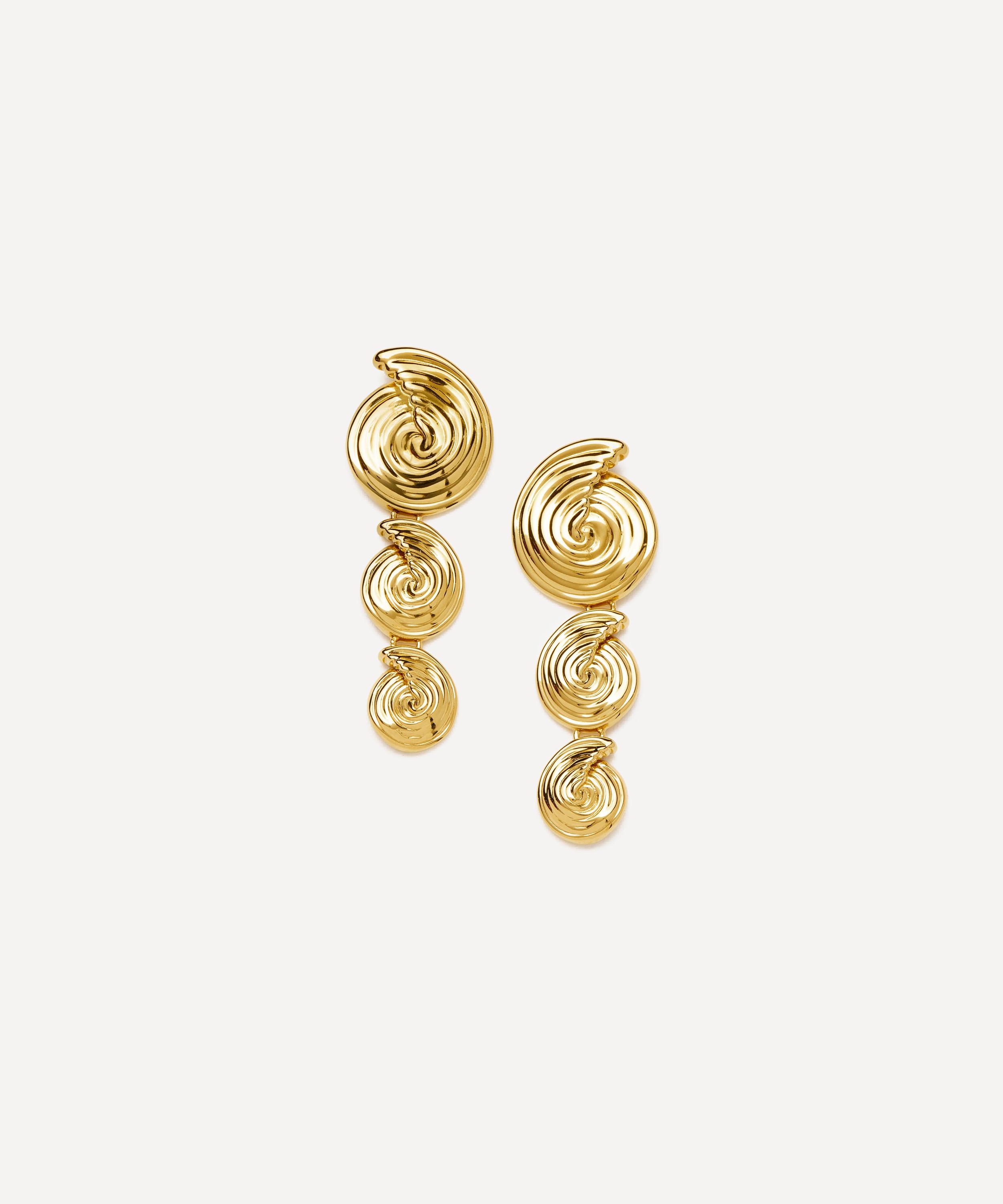 Missoma - 18ct Gold-Plated Spiral Drop Earrings