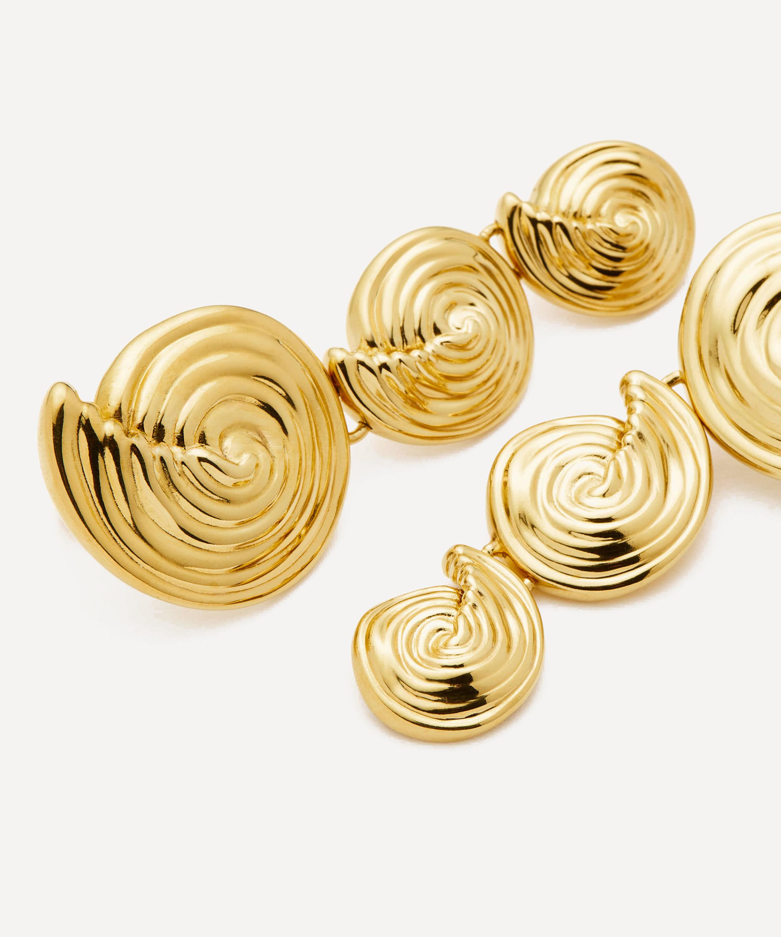 Missoma - 18ct Gold-Plated Spiral Drop Earrings image number 1