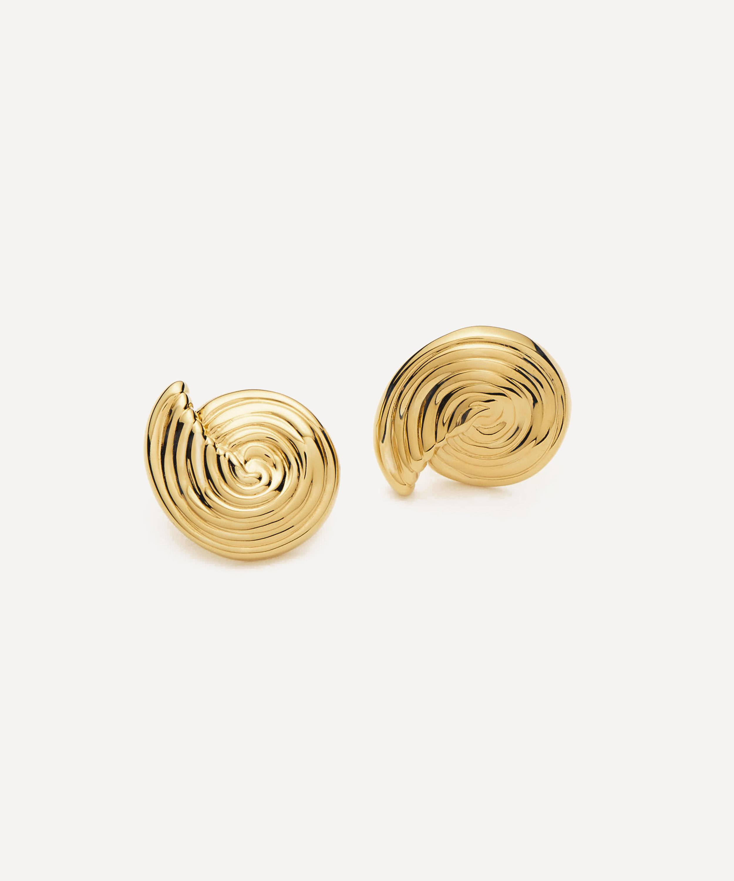 Missoma - 18ct Gold-Plated Spiral Small Stud Earrings image number 0