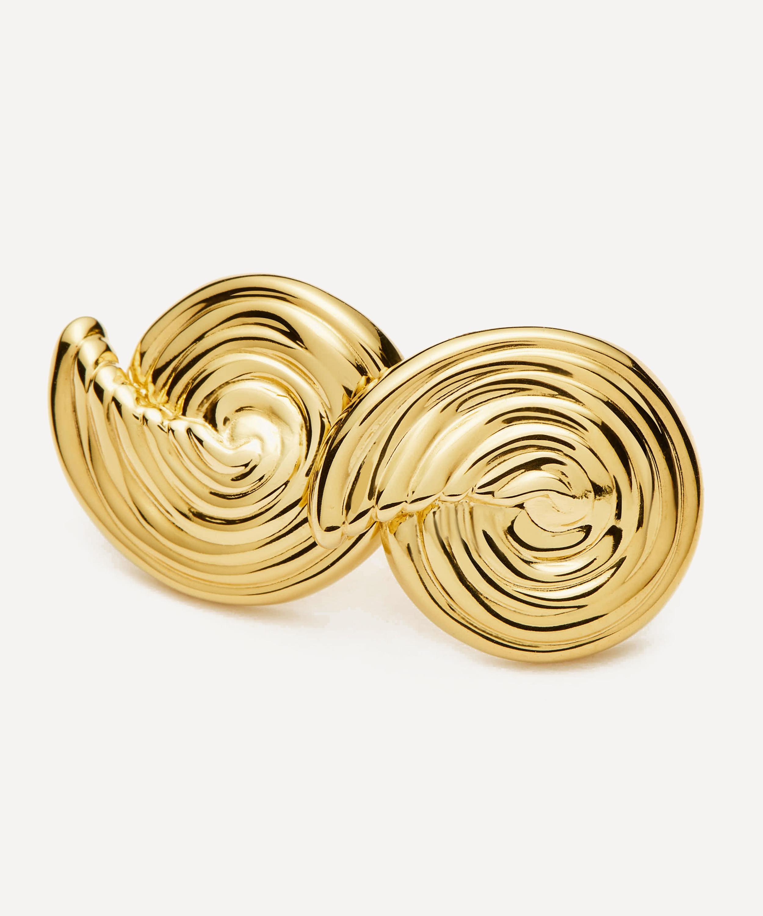 Missoma - 18ct Gold-Plated Spiral Small Stud Earrings image number 1