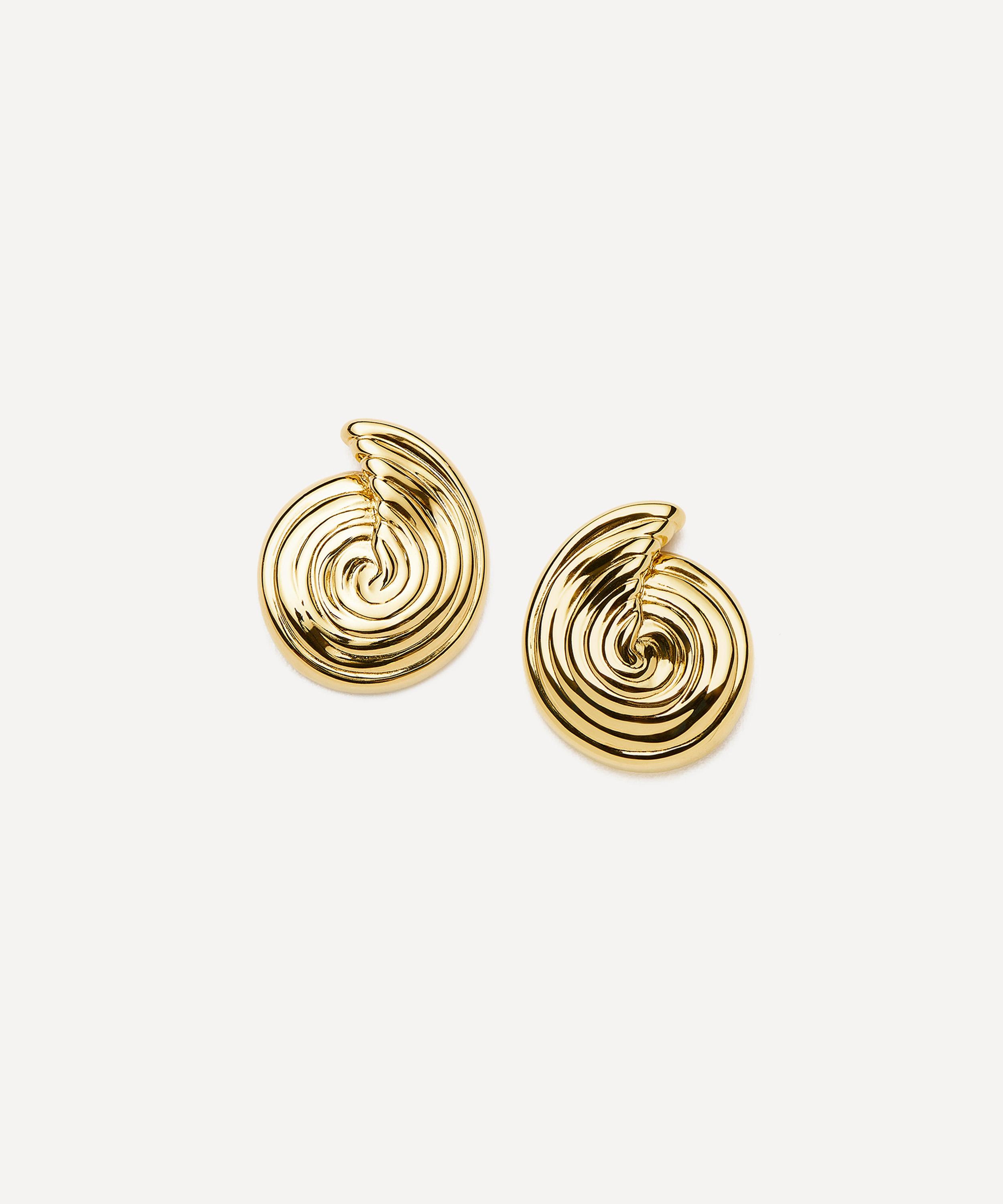 Missoma - 18ct Gold-Plated Spiral Small Stud Earrings image number 2