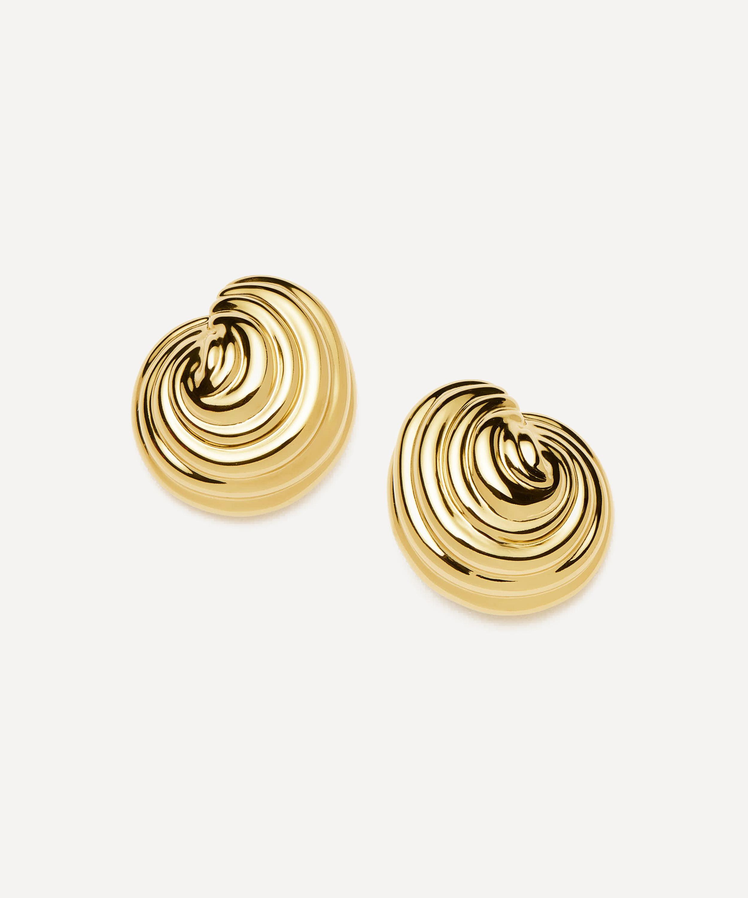 Missoma - 18ct Gold-Plated Shell Dome Oversized Stud Earrings image number 0