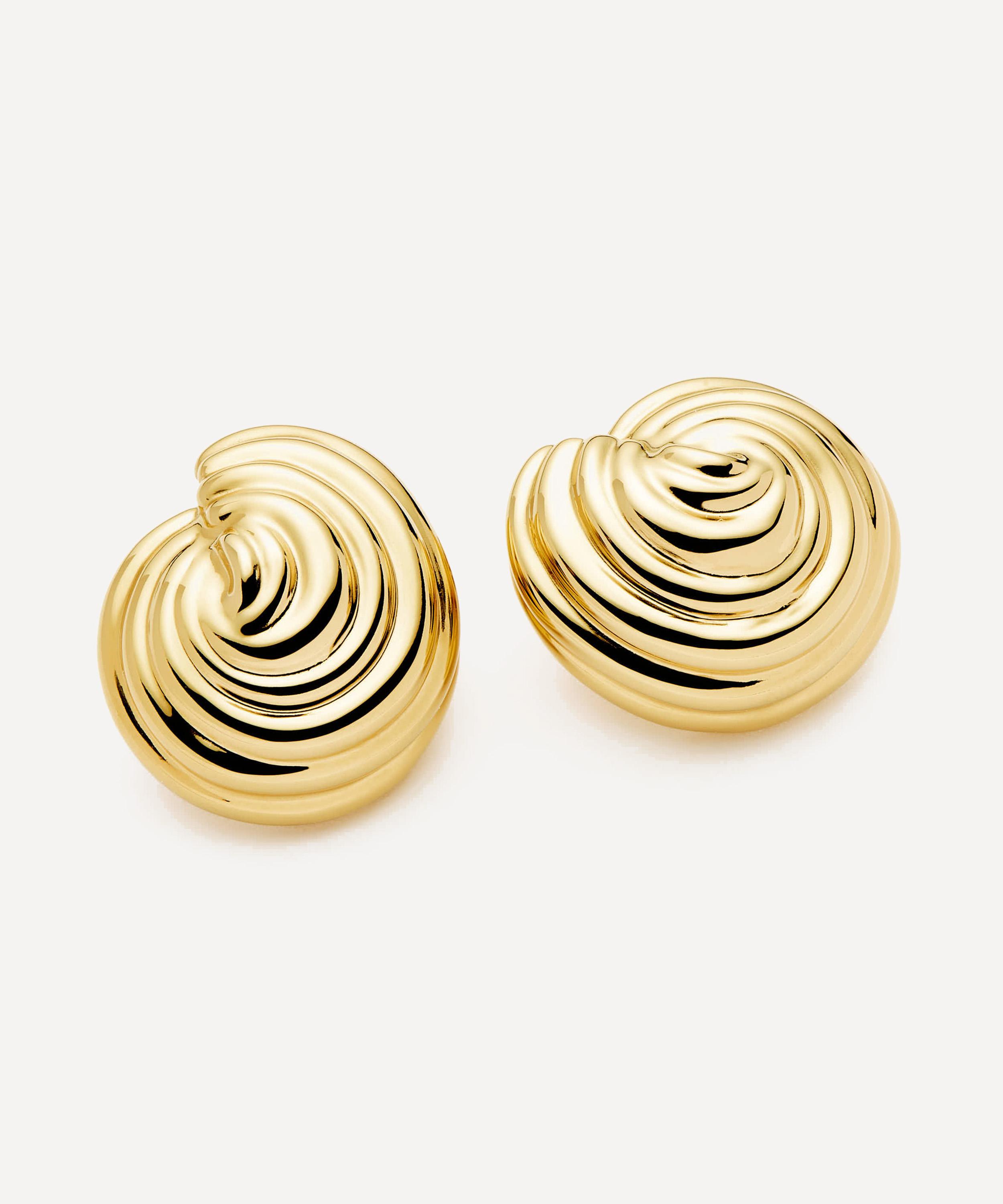 Missoma - 18ct Gold-Plated Shell Dome Oversized Stud Earrings image number 1