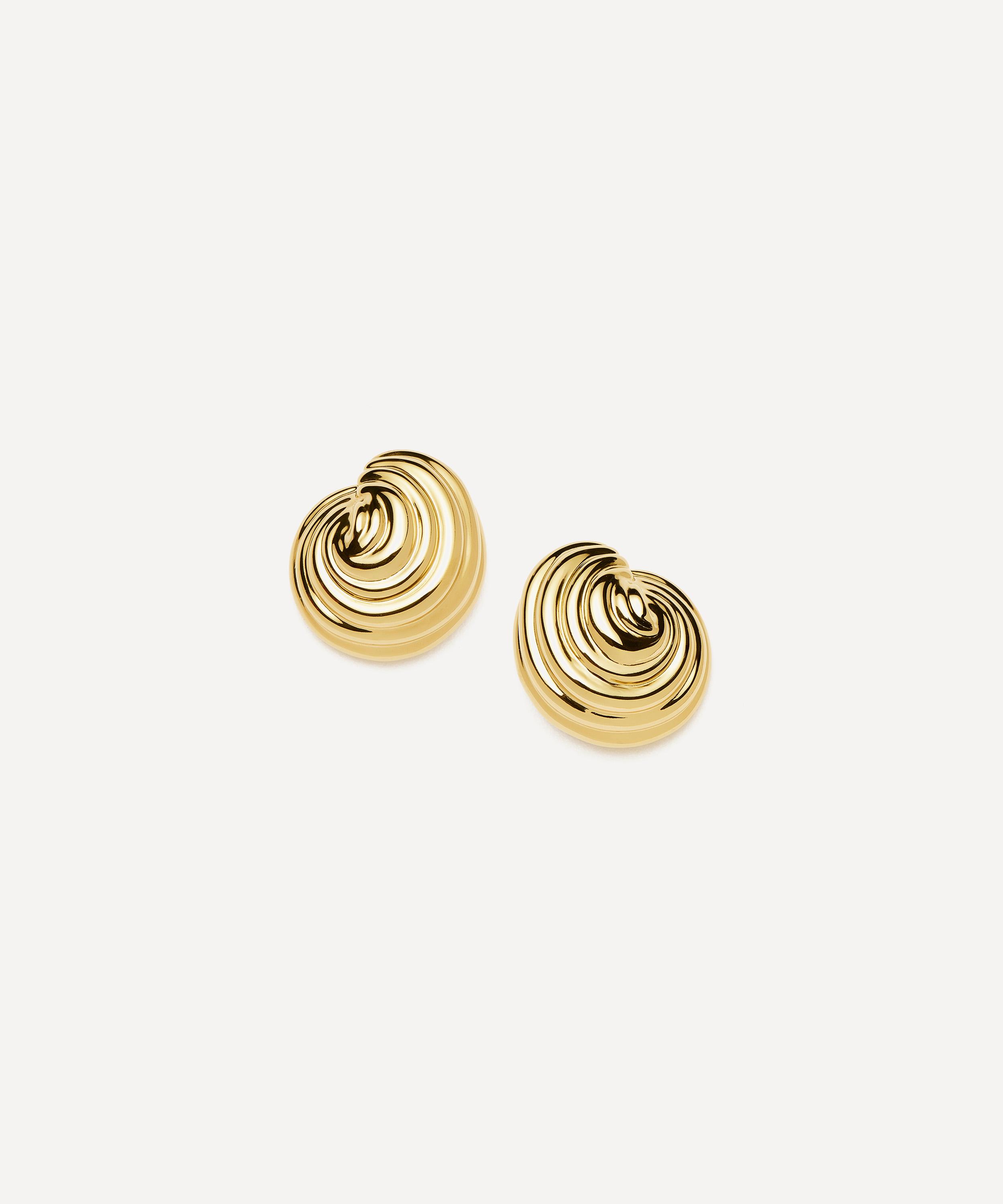 Missoma - 18ct Gold-Plated Shell Dome Oversized Stud Earrings image number 2
