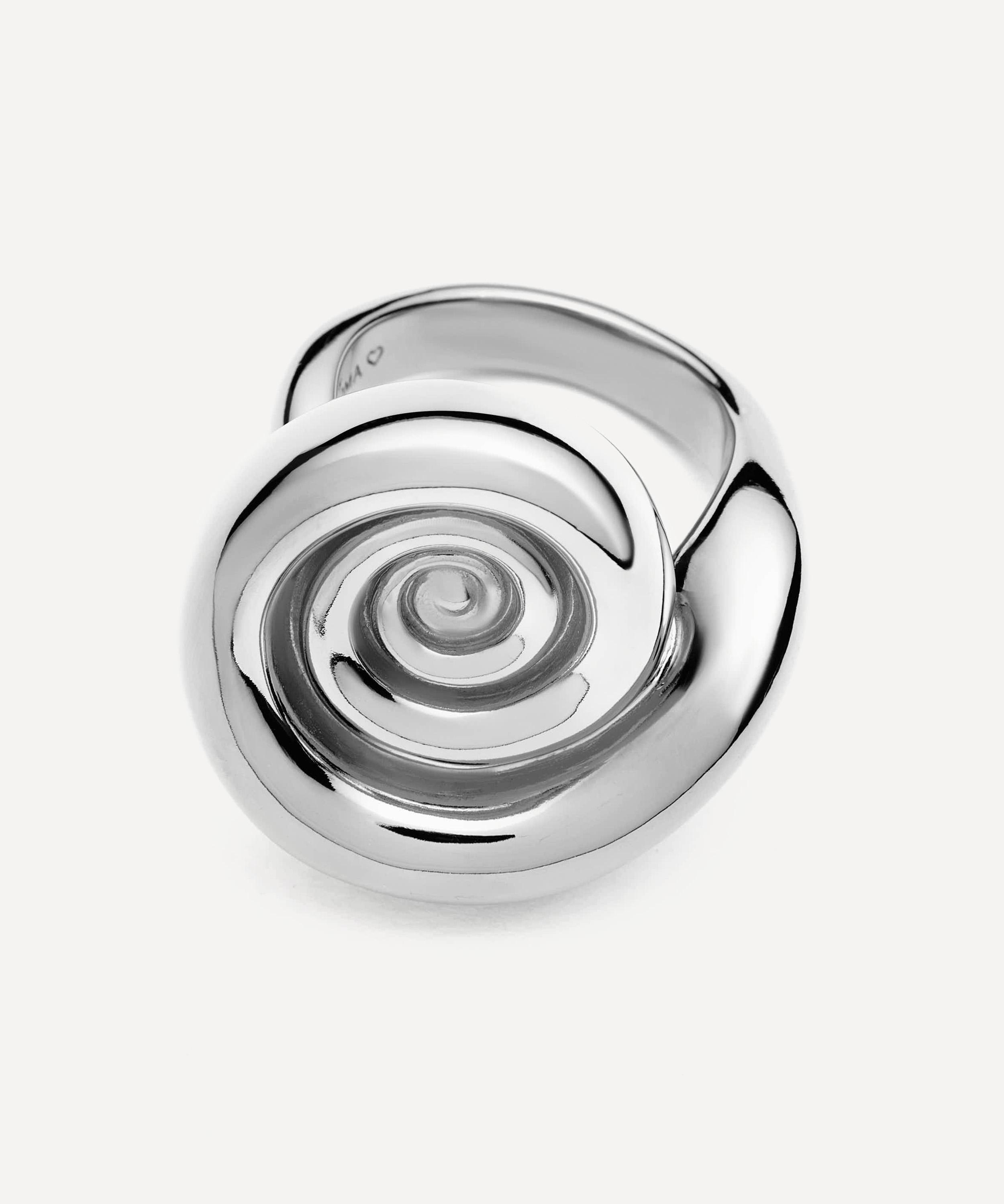 Missoma - Rhodium-Plated Spiral Dome Statement Ring image number 2