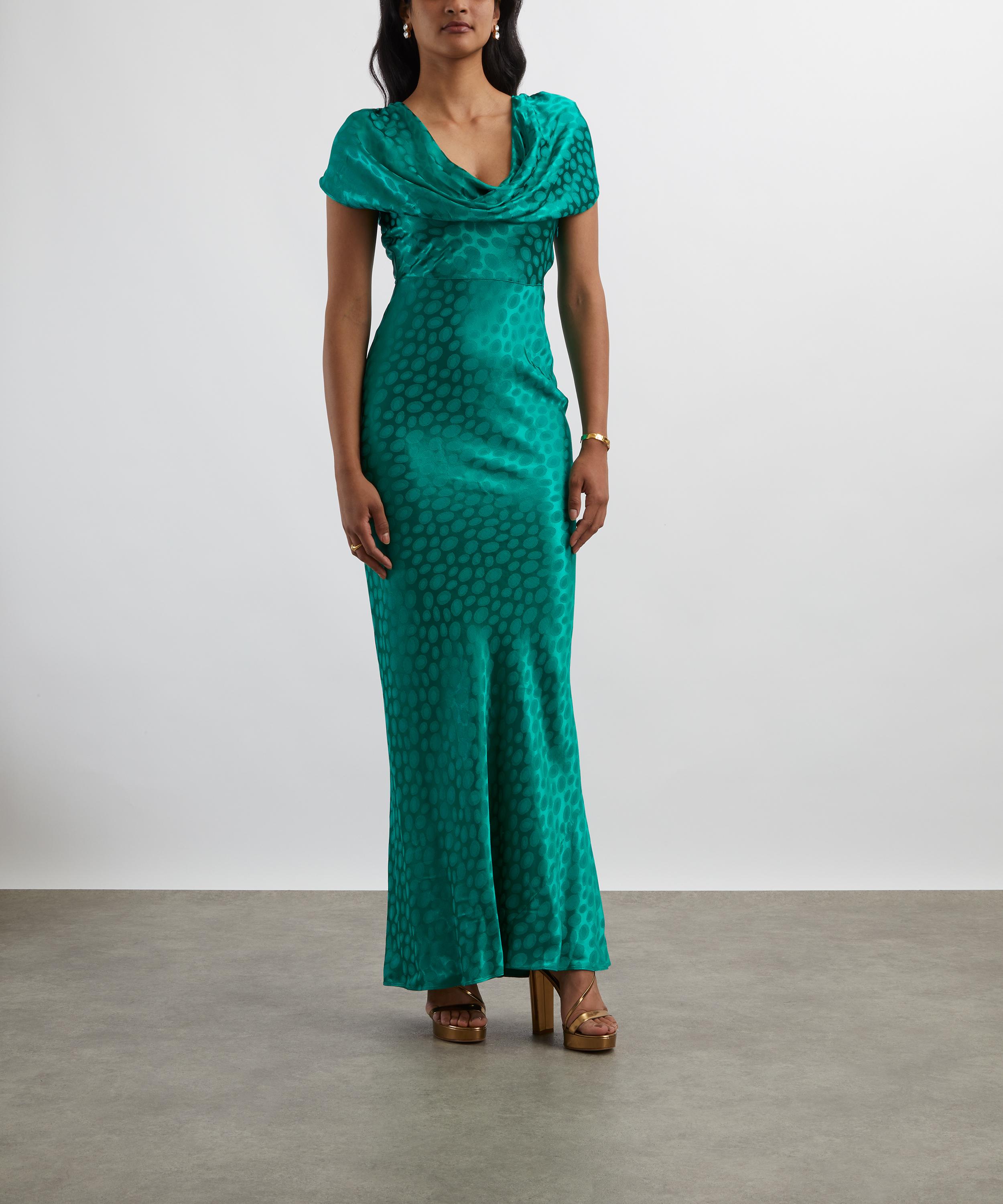 Rat & Boa - Odessa Emerald Jacquard Maxi Dress image number 2