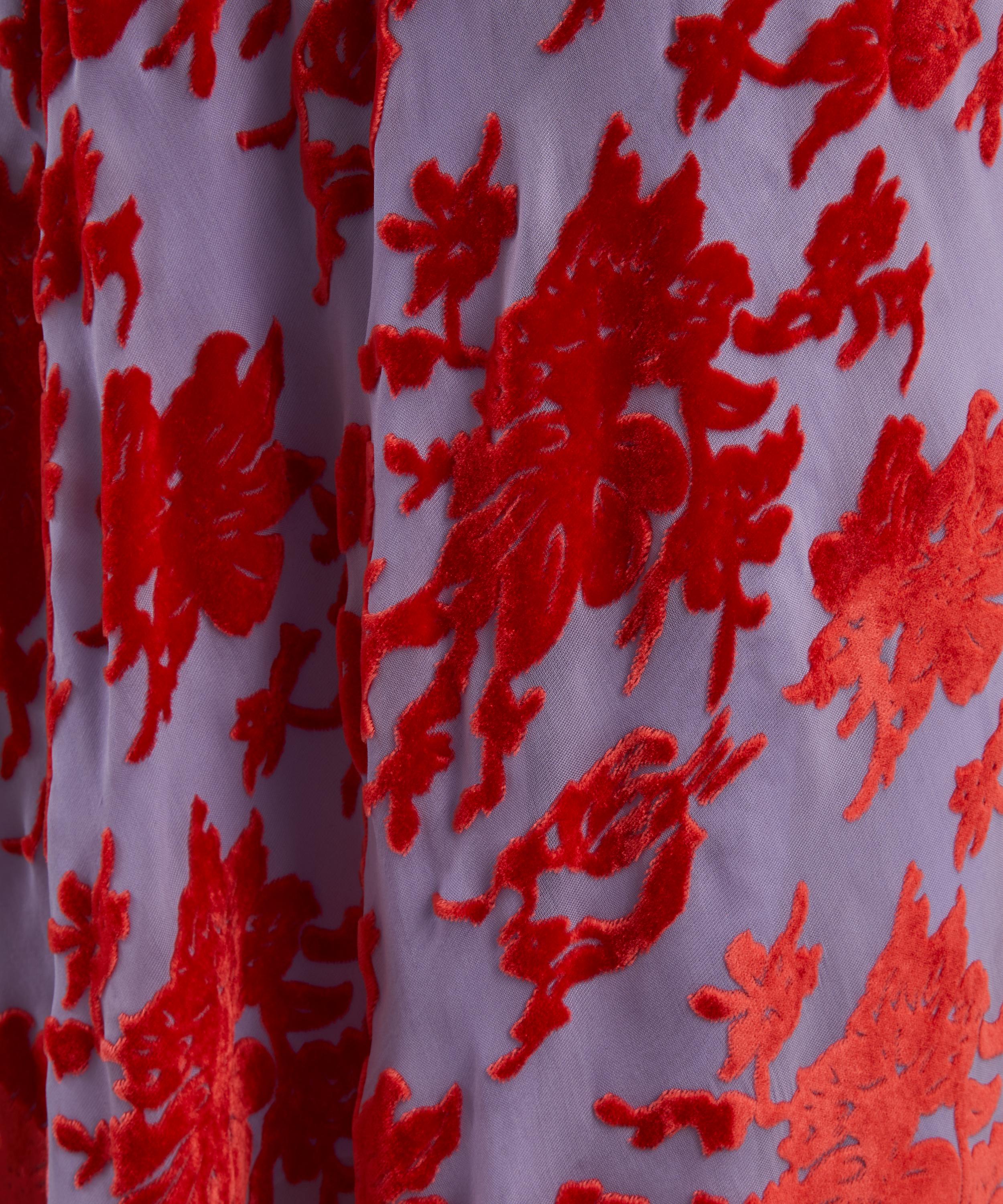 Rat & Boa - Athena Red Silk Devoreé Maxi Dress image number 4