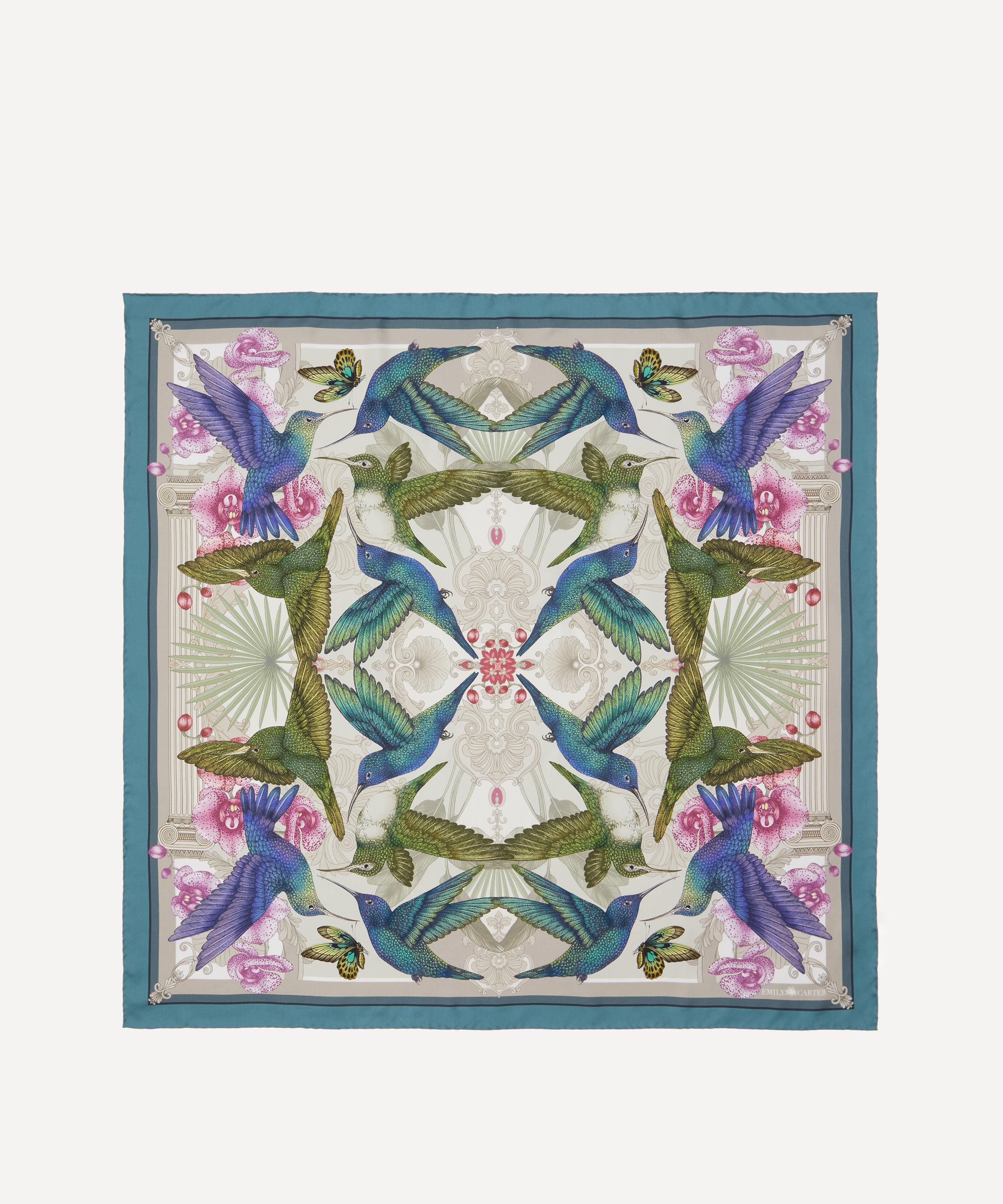 Emily Carter - Hummingbird Temple 90x90 Silk Scarf image number 0