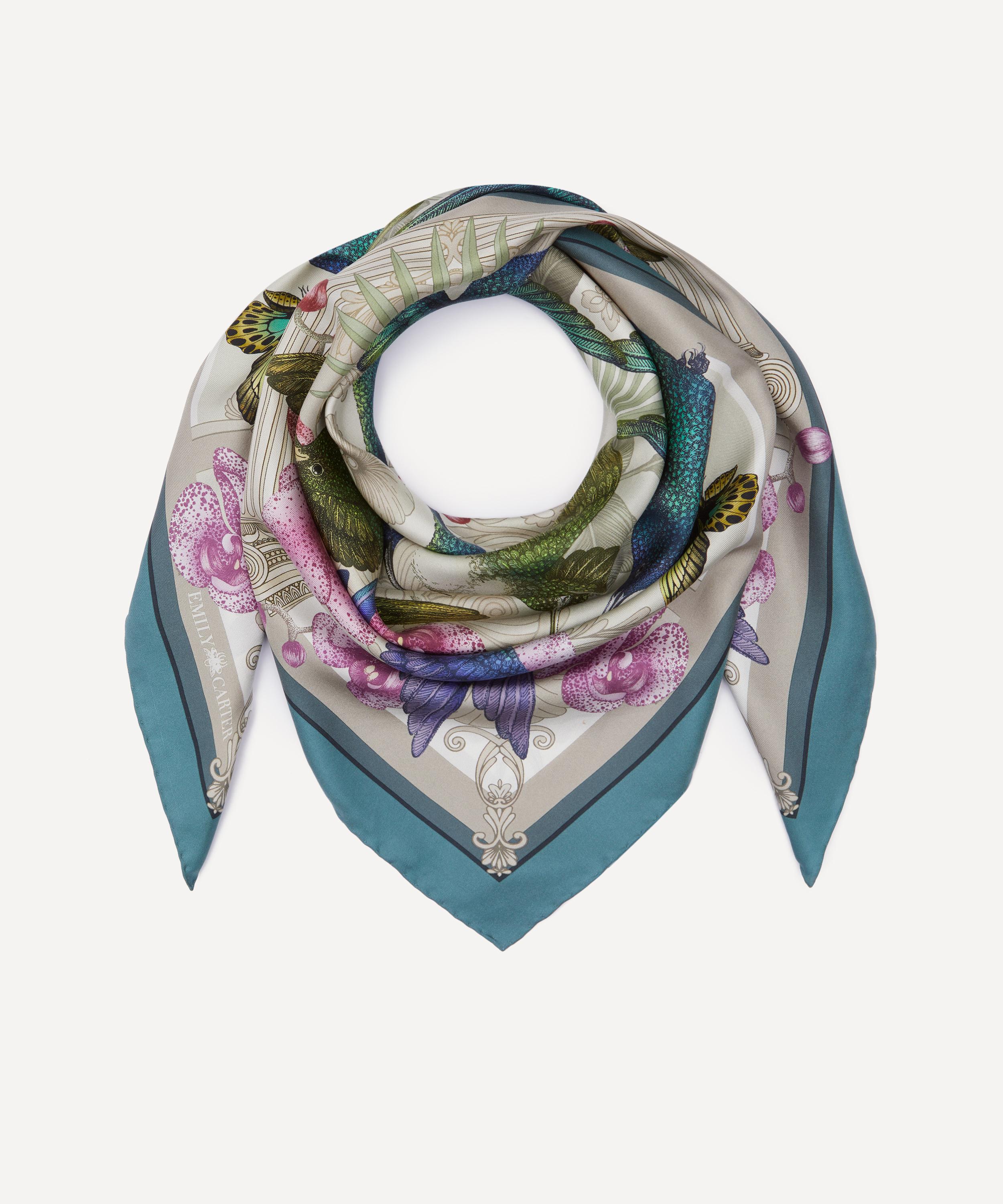 Emily Carter - Hummingbird Temple 90x90 Silk Scarf image number 1