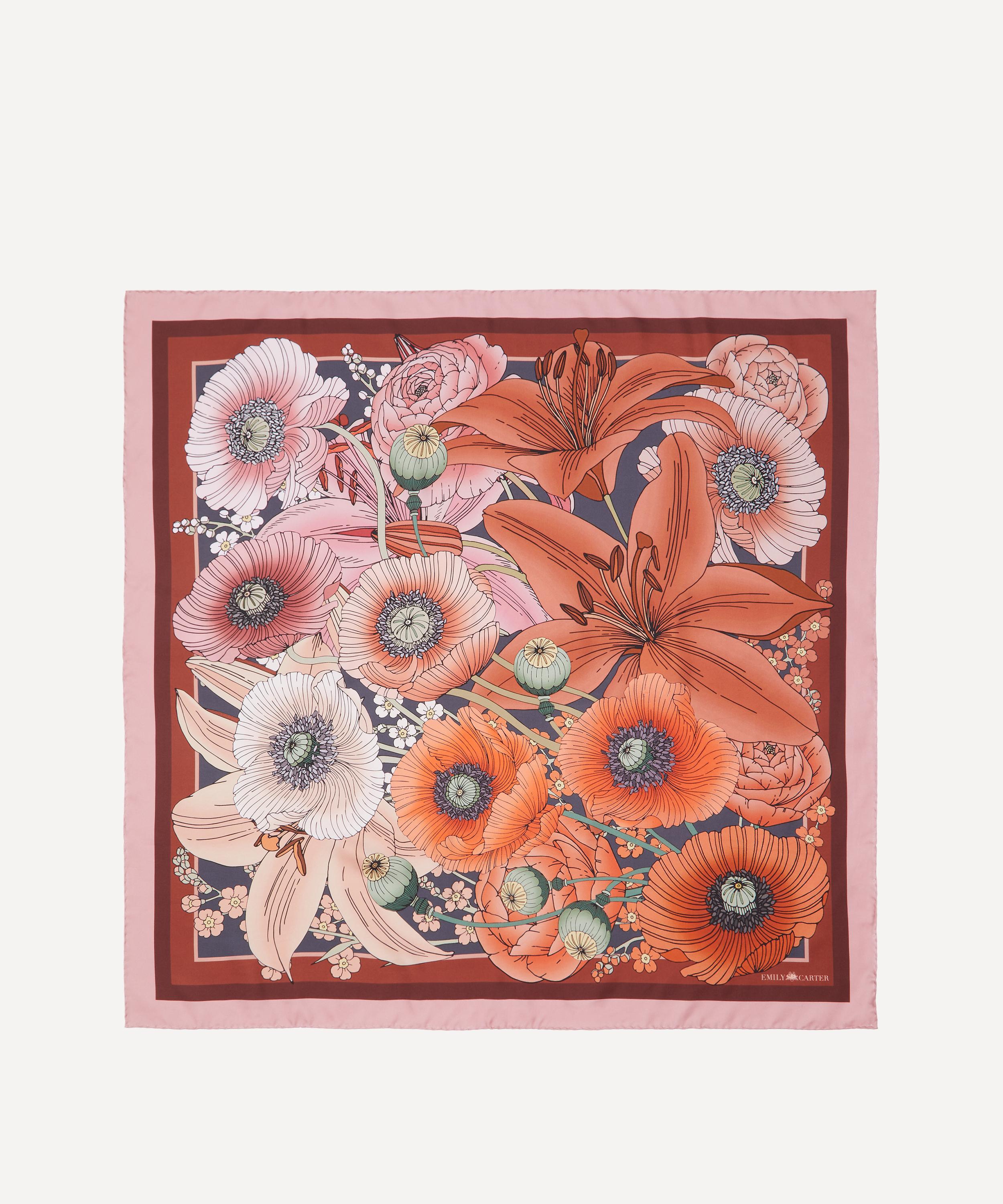 Emily Carter - Lily and Poppy 90x90 Silk Scarf image number 0