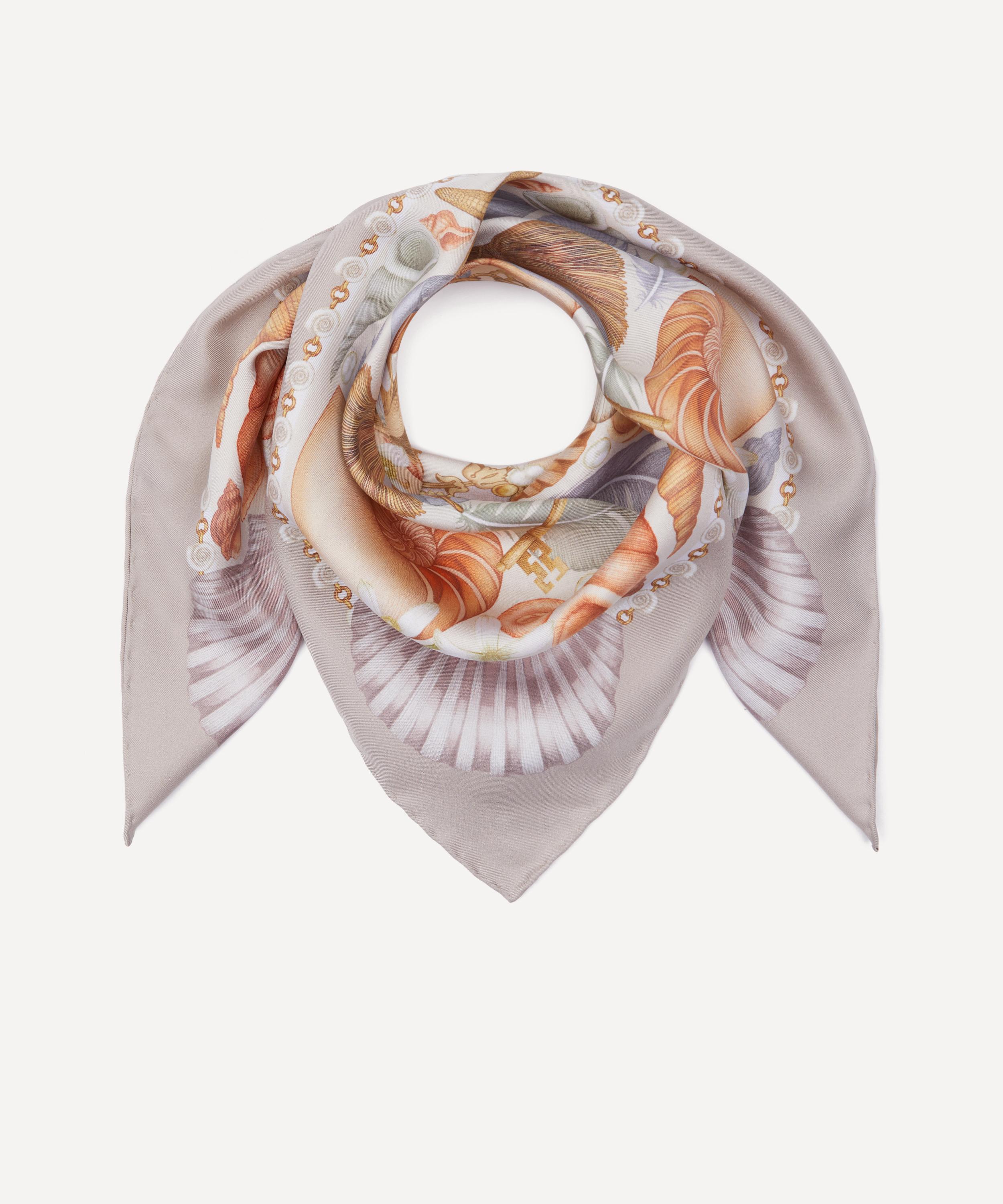 Emily Carter - Shell and Starfish 65x65 Silk Scarf image number 1