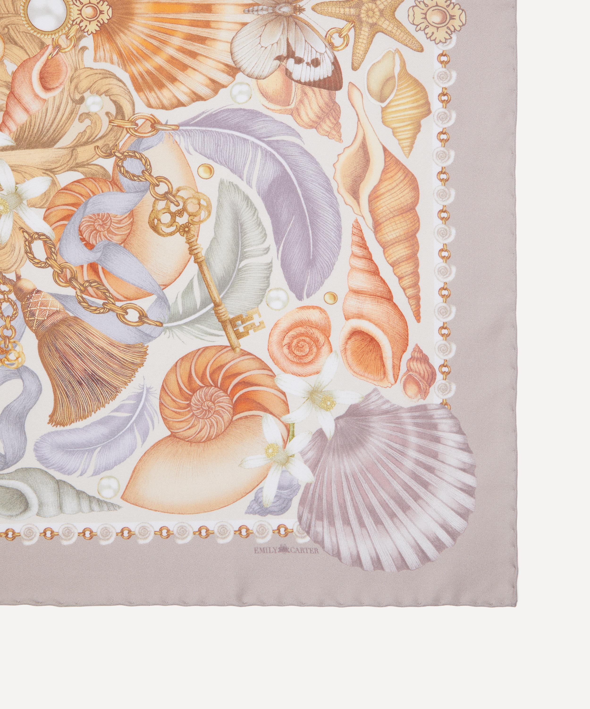 Emily Carter - Shell and Starfish 65x65 Silk Scarf image number 2