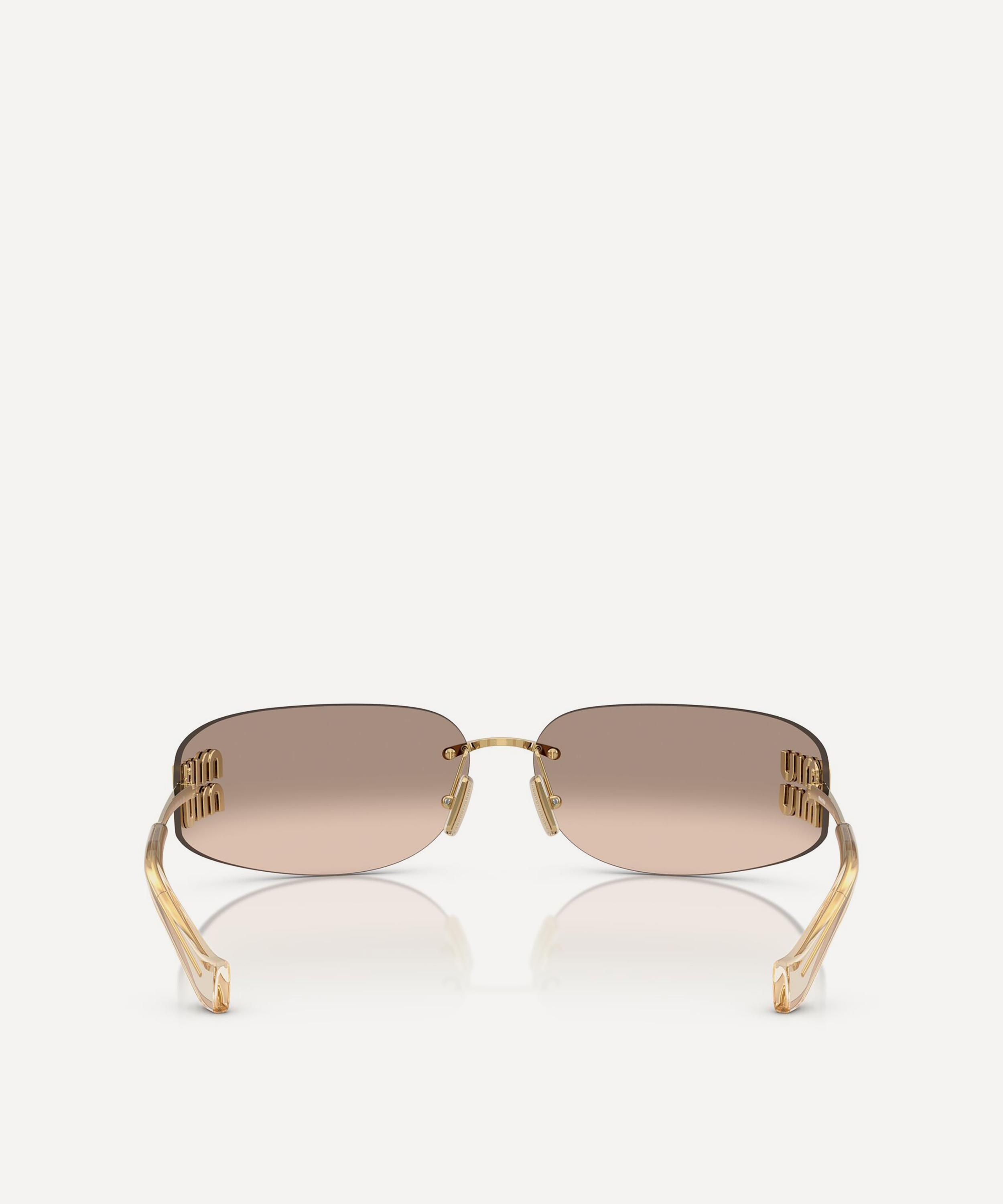 Miu Miu - Rimless Rectangle Sunglasses image number 3