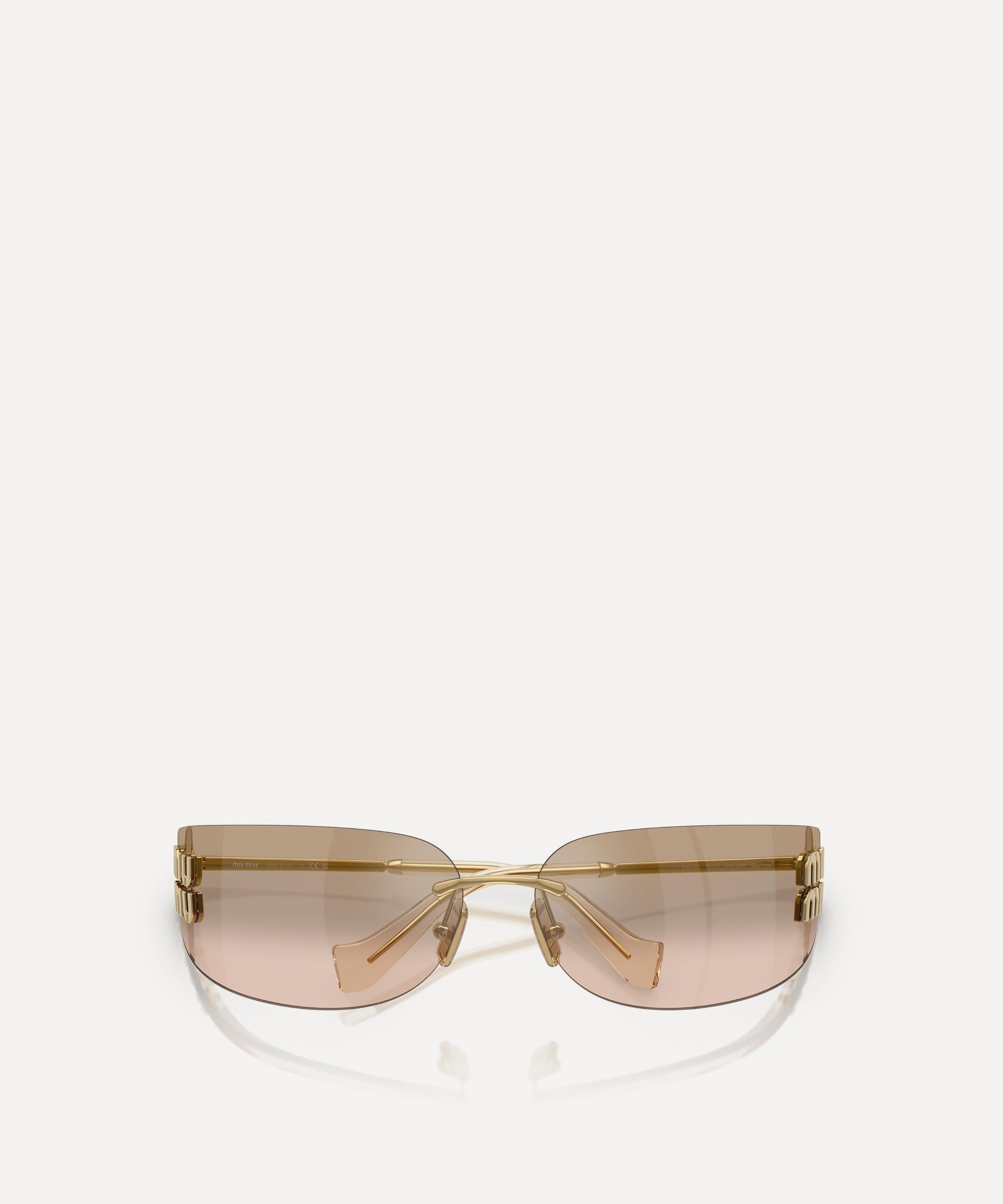 Miu Miu - Rimless Rectangle Sunglasses image number 4