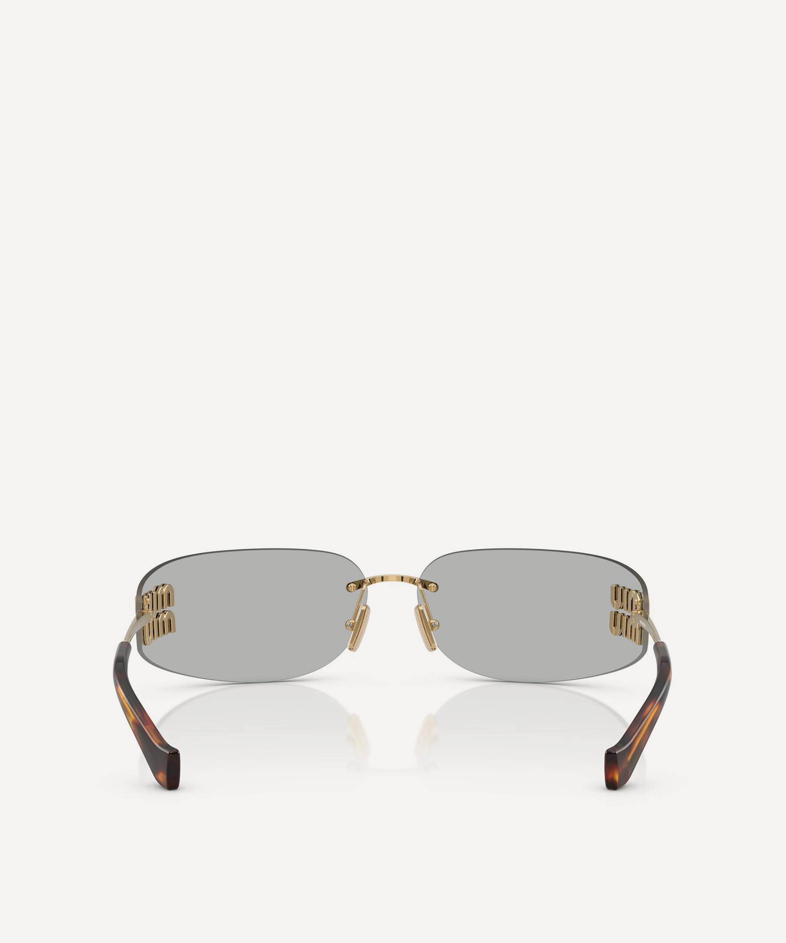 Miu Miu - Rimless Rectangle Sunglasses image number 3
