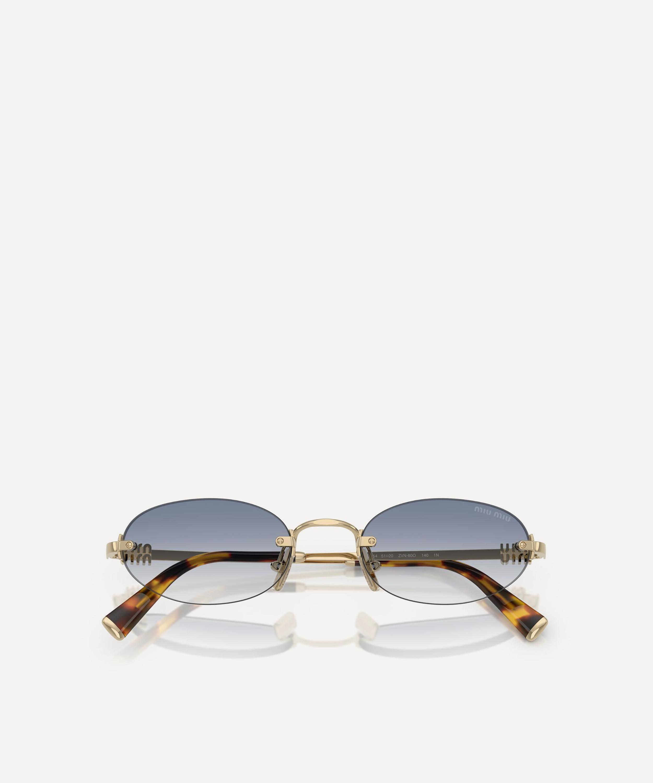 Miu Miu - Rimless Oval Sunglasses image number 4