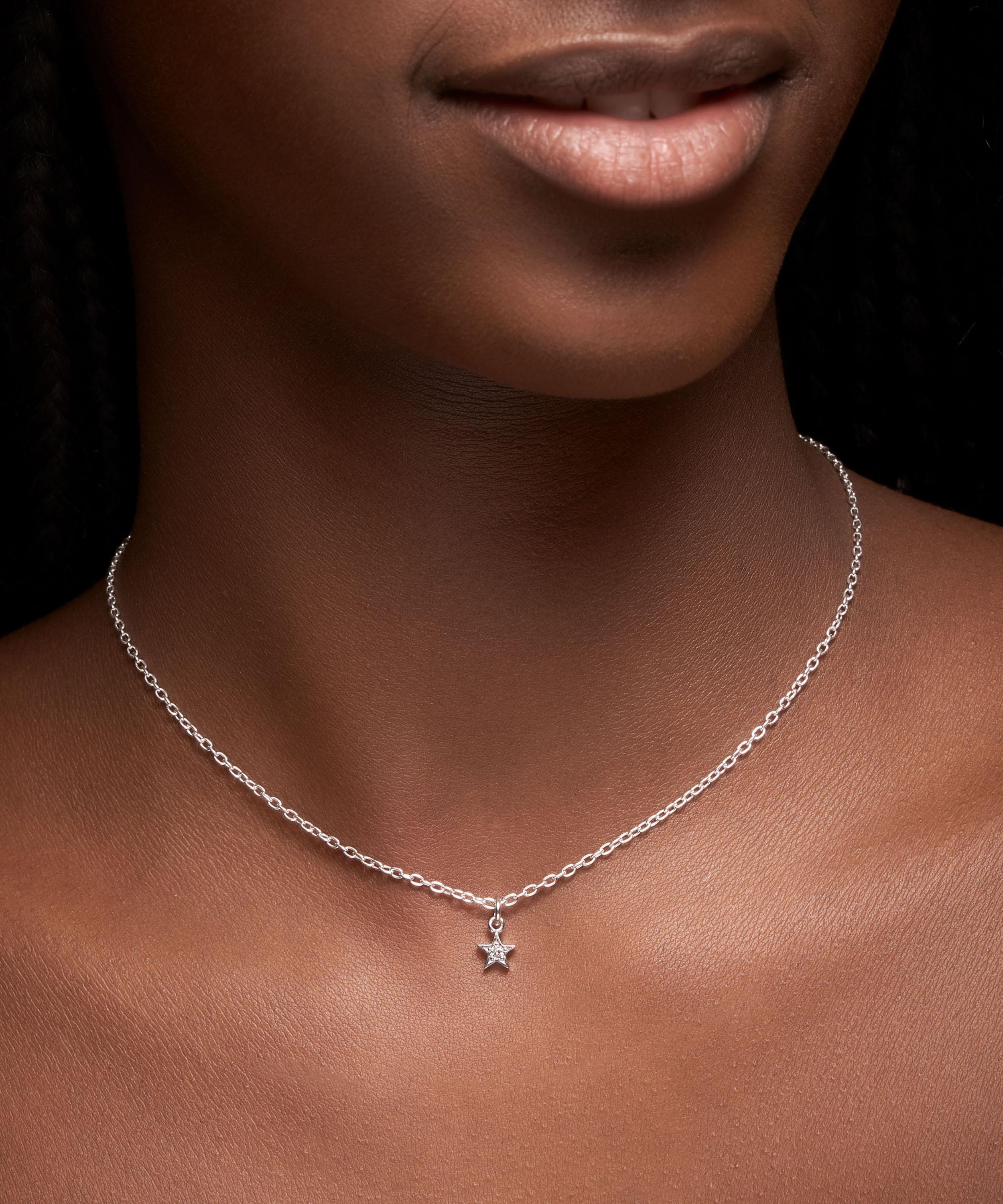 Maria Nilsdotter - 18ct White Gold Star Diamond Pendant image number 1