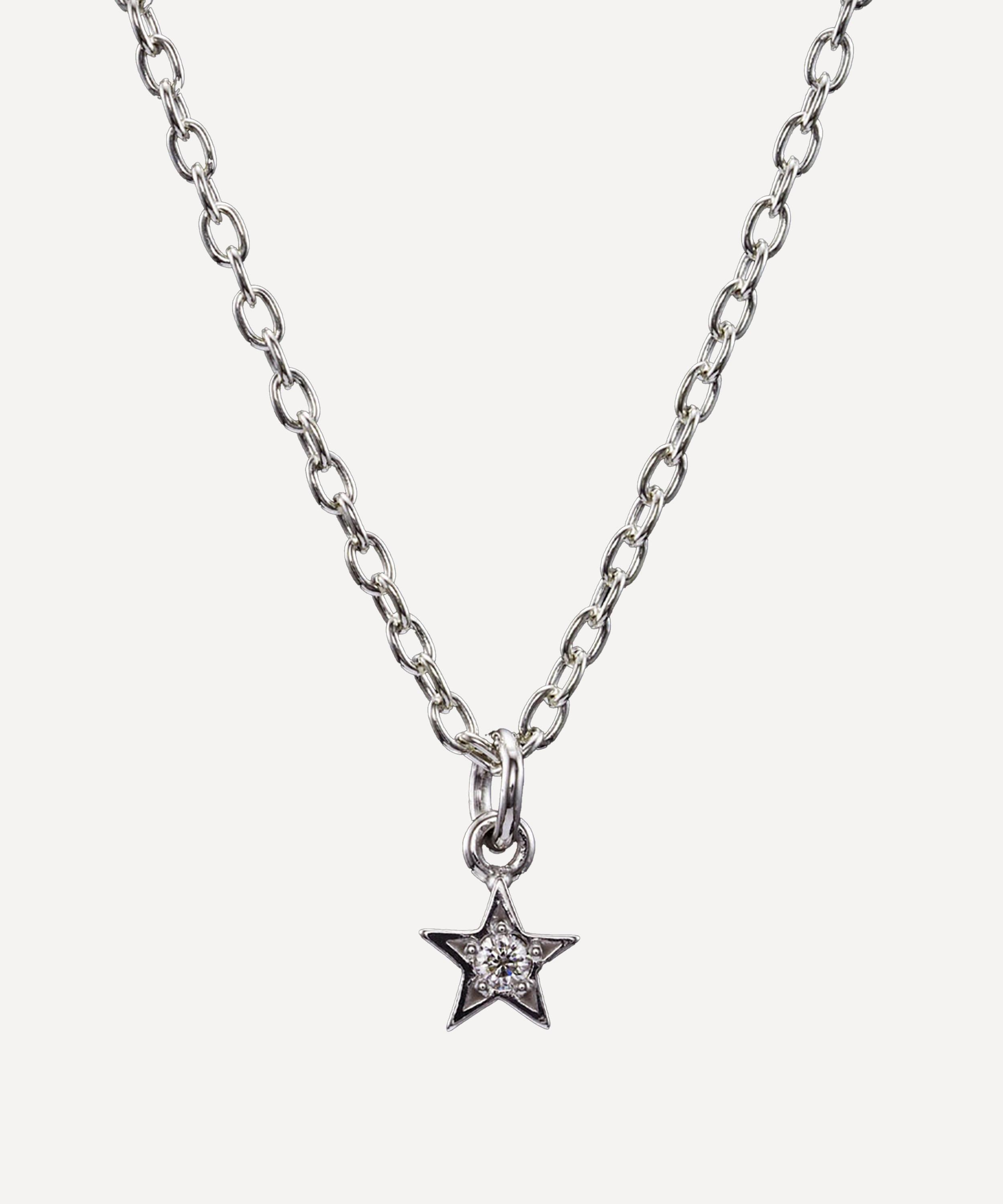Maria Nilsdotter - 18ct White Gold Star Diamond Pendant image number 2