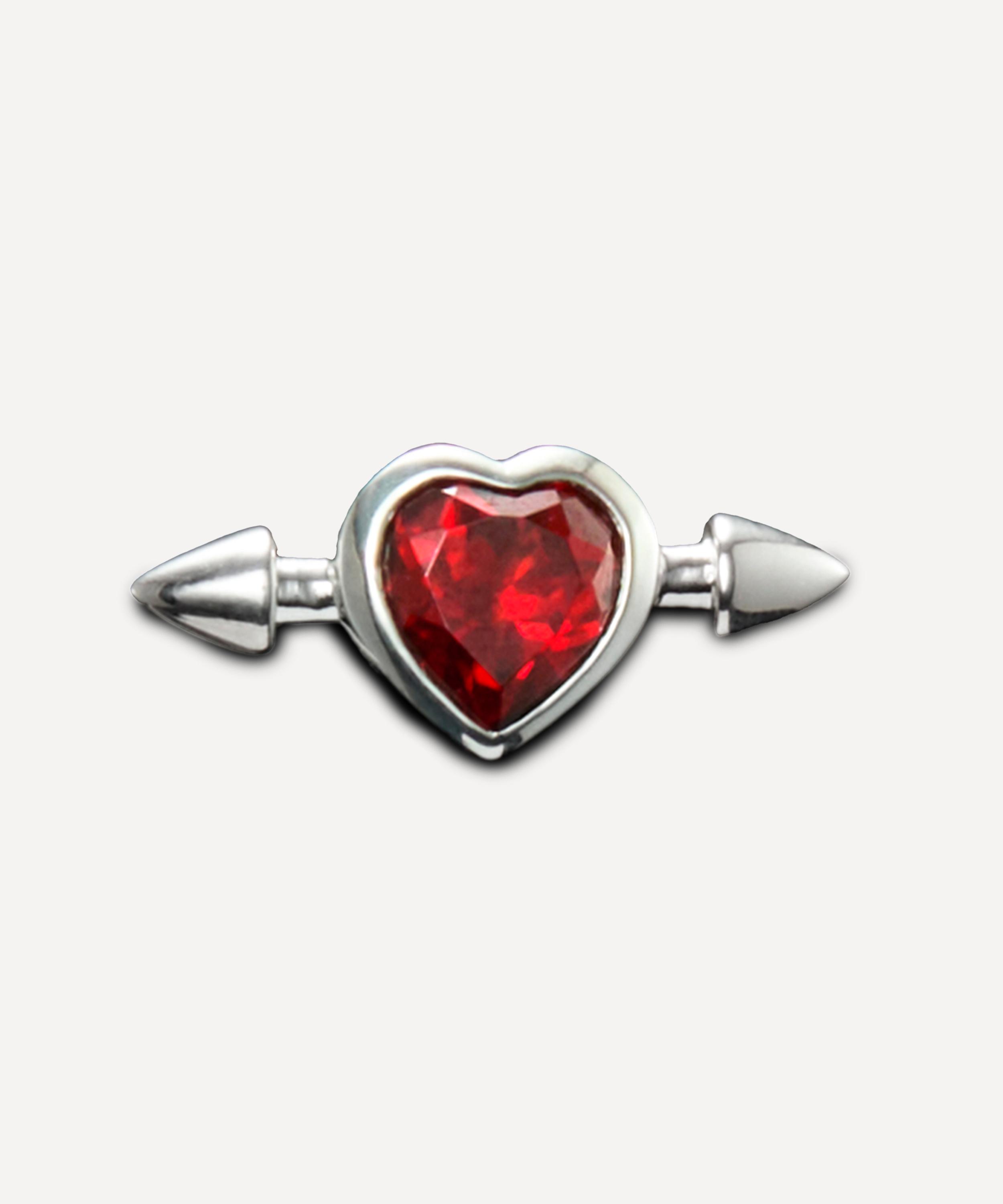 Maria Nilsdotter - Sterling Silver Pierced Heart Stud Earring image number 0