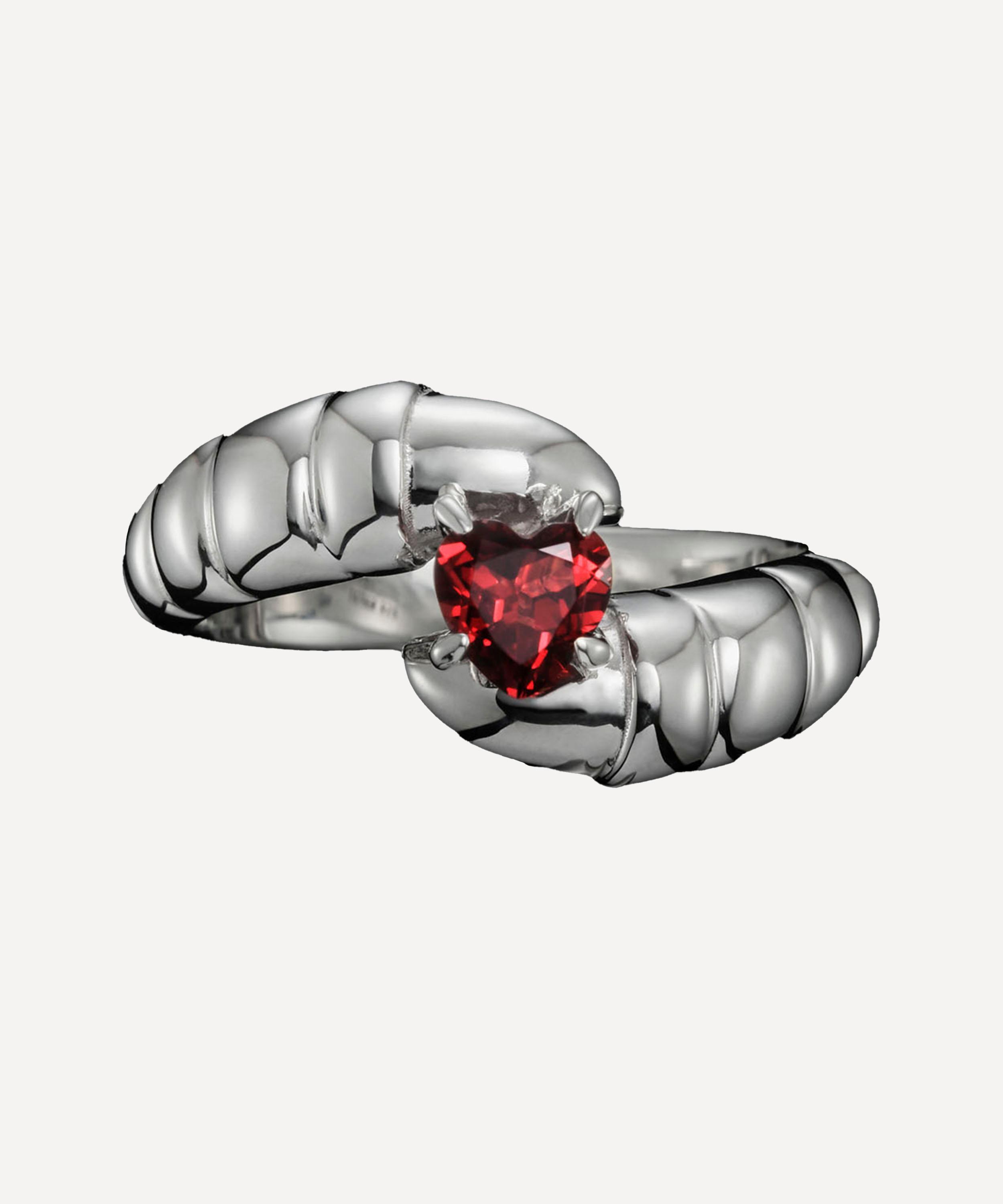 Maria Nilsdotter - Silver Claw Stone Heart Ring