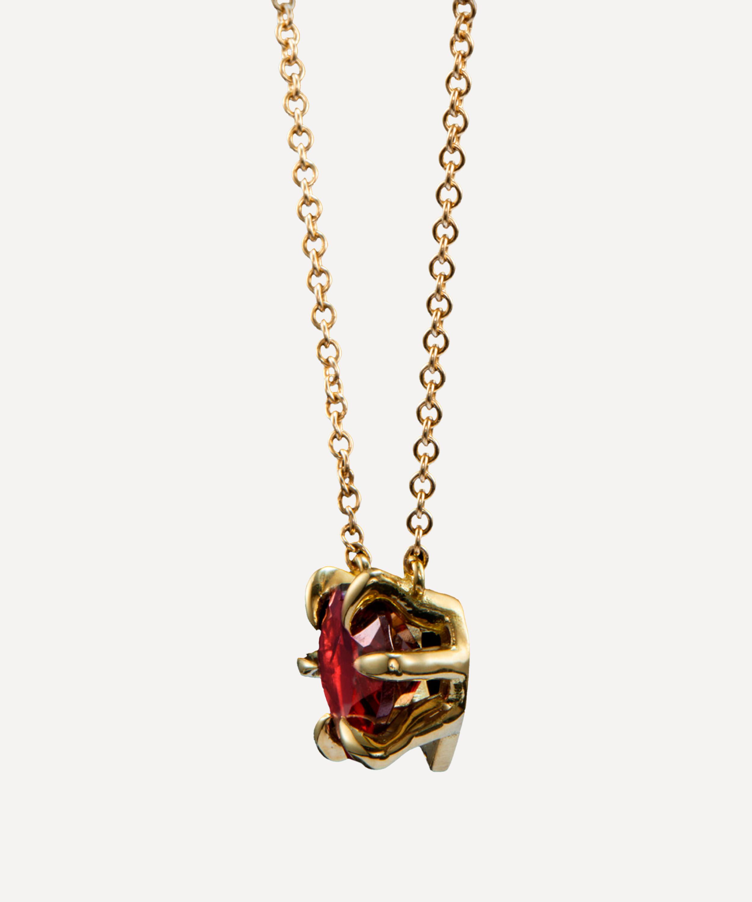Maria Nilsdotter - 18ct Gold Captured Heart Pendant Necklace image number 2