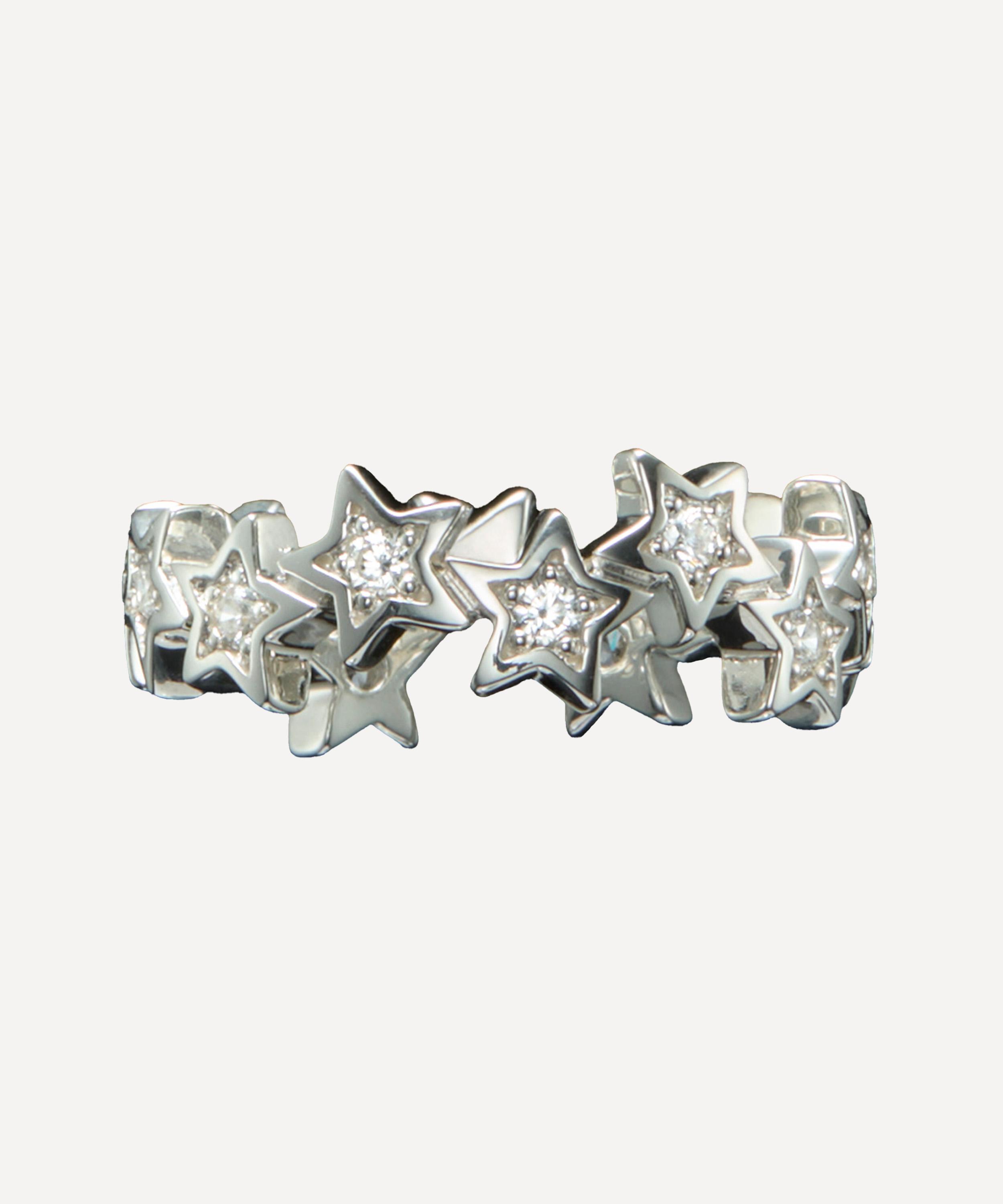 Maria Nilsdotter - 18ct White Gold Stars Eternity Diamond Ring image number 0