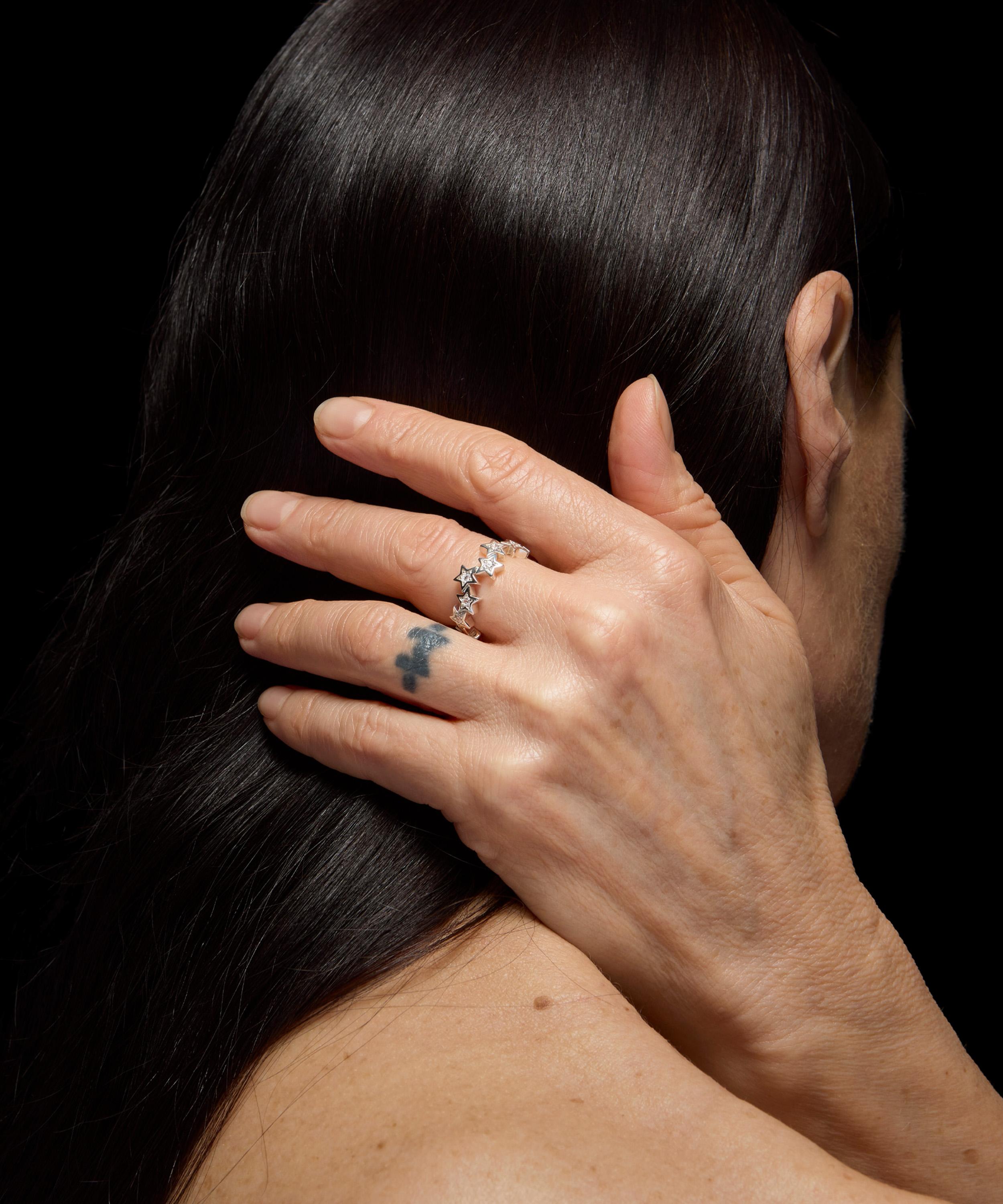 Maria Nilsdotter - 18ct White Gold Stars Eternity Diamond Ring image number 1