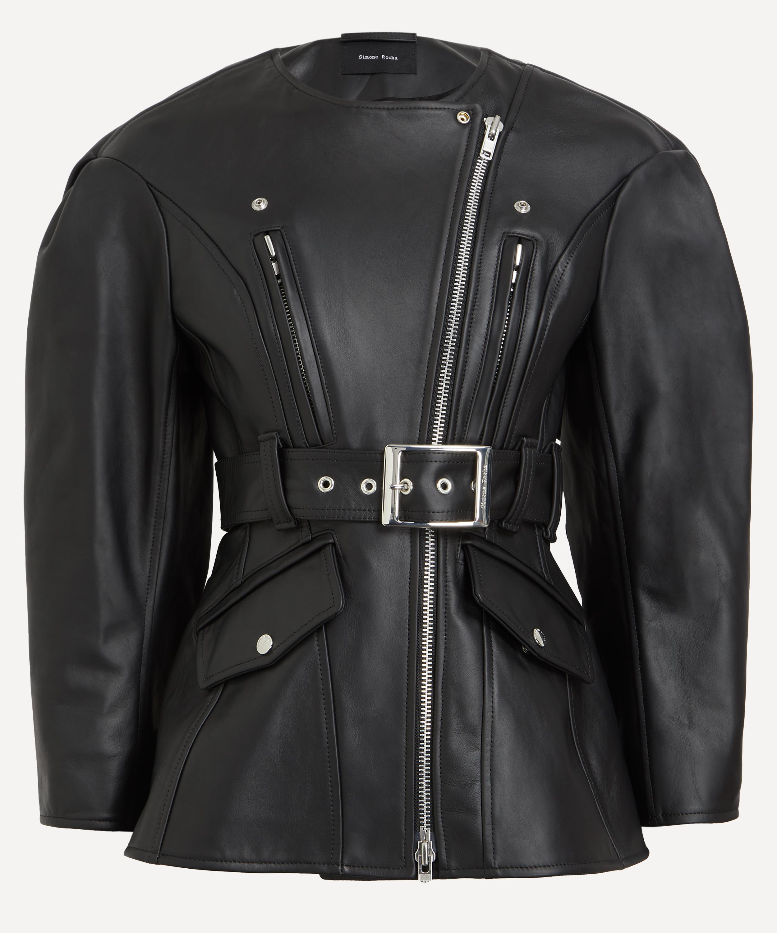 Simone Rocha - Sculpted Bow Embellished Biker Jacket