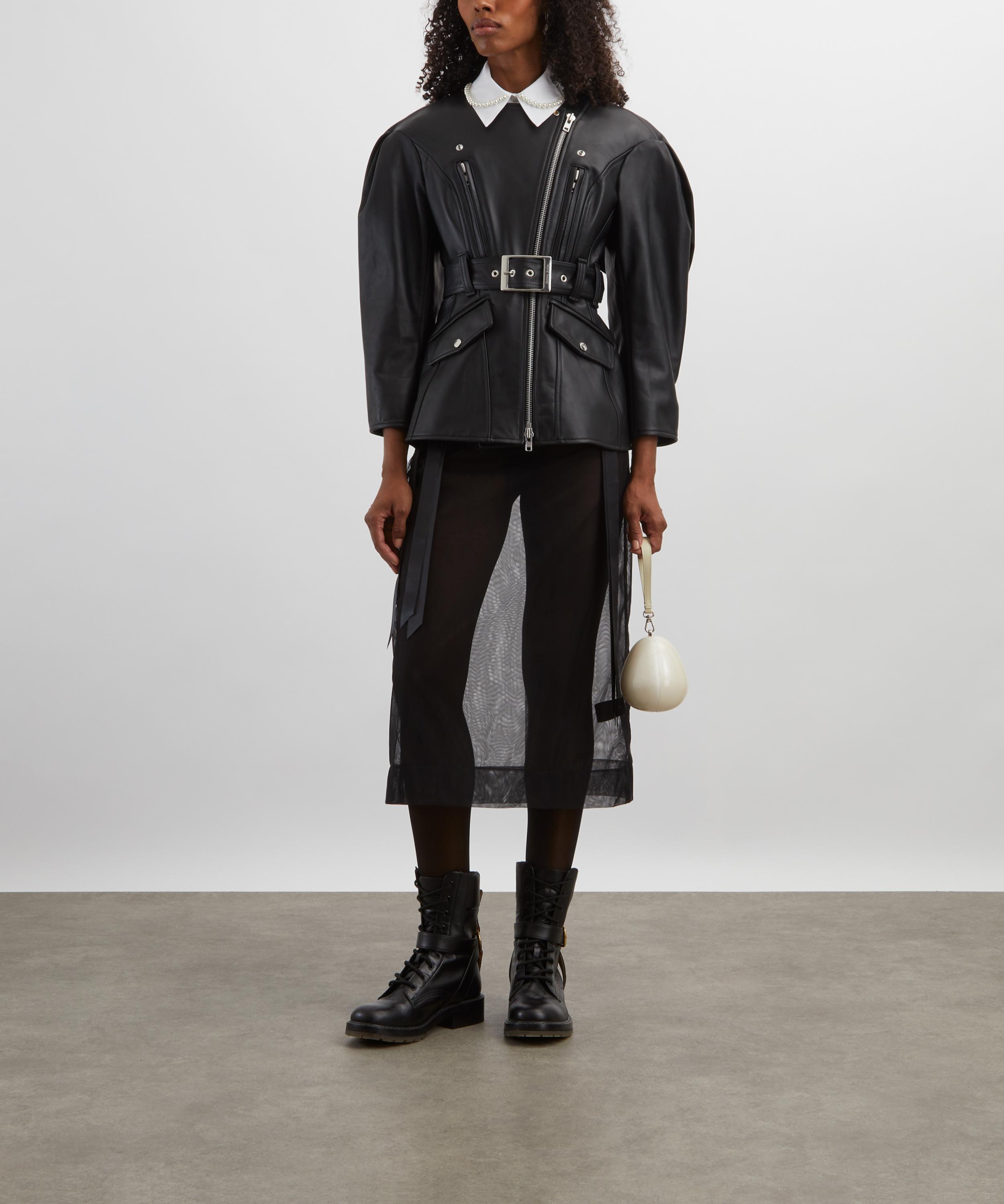 Simone Rocha - Sculpted Bow Embellished Biker Jacket image number 1