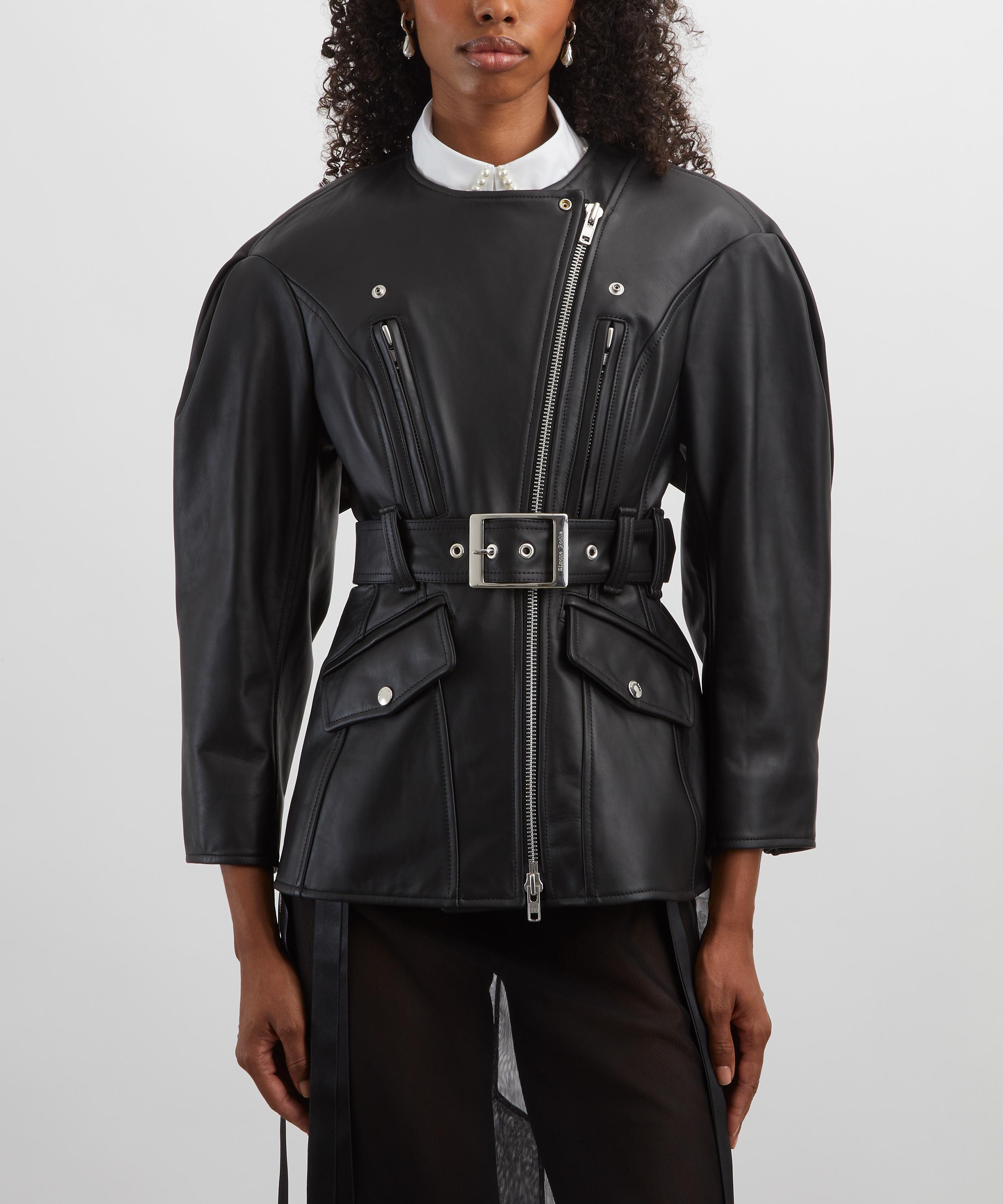 Simone Rocha - Sculpted Bow Embellished Biker Jacket image number 2