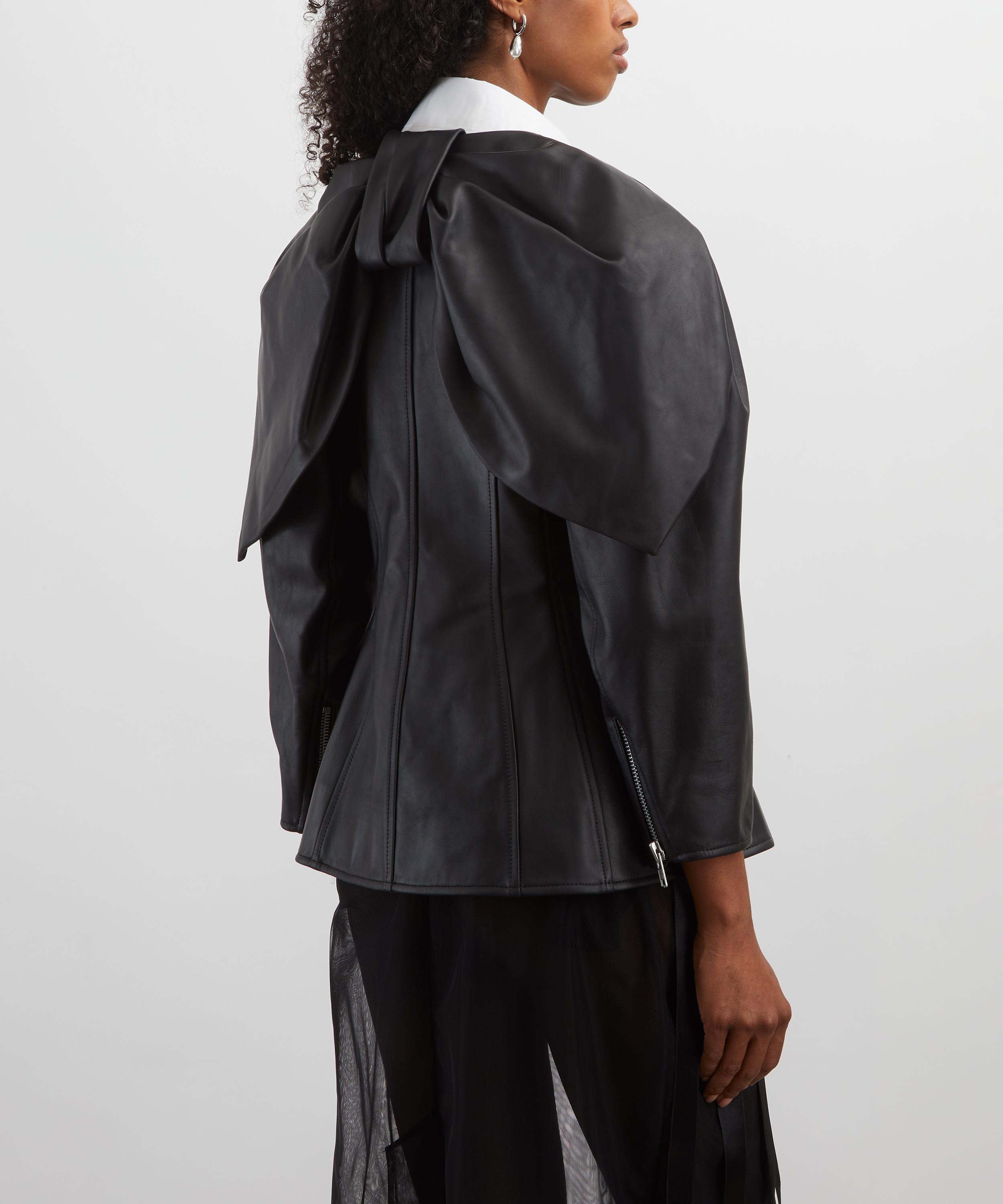 Simone Rocha - Sculpted Bow Embellished Biker Jacket image number 3