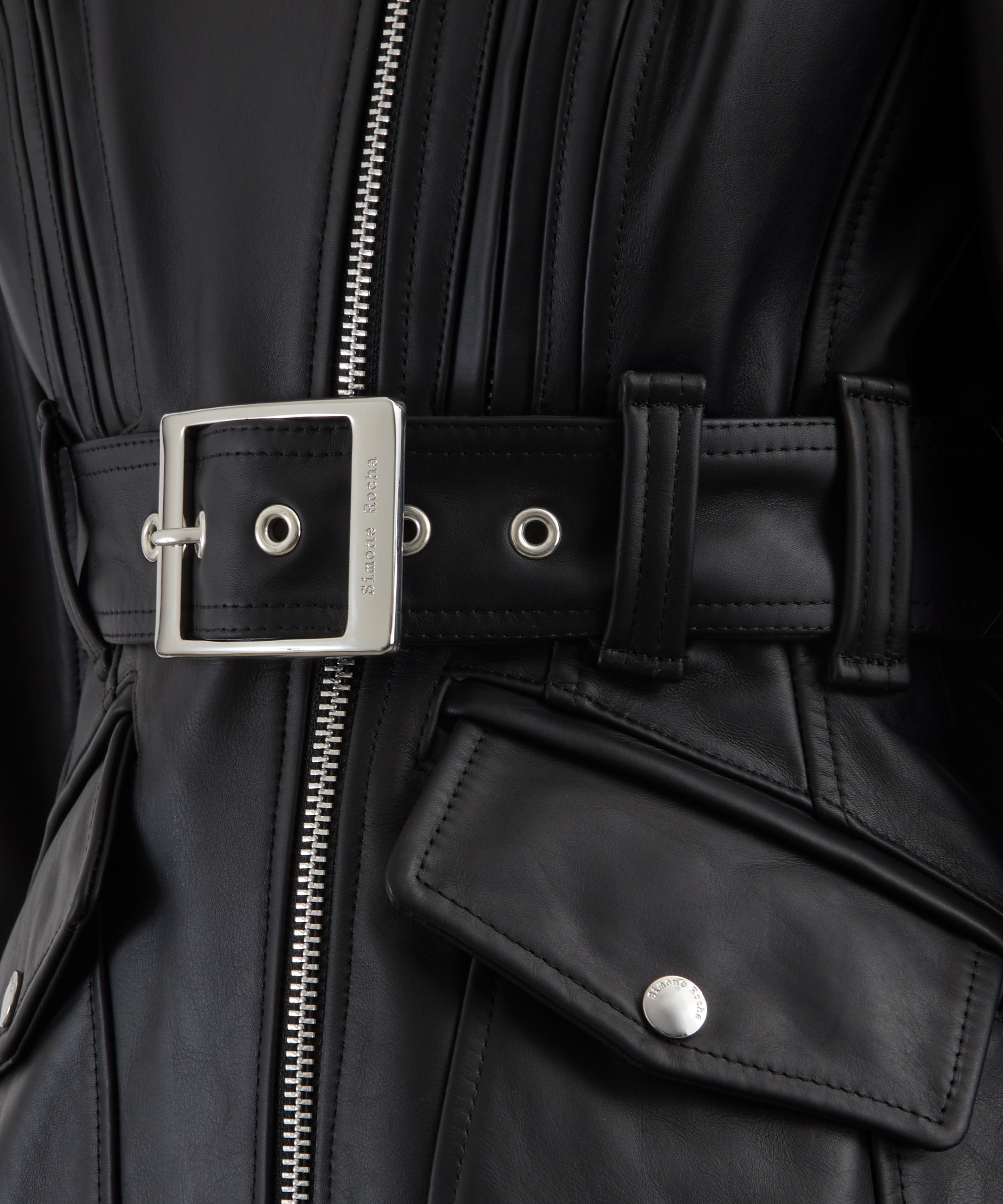 Simone Rocha - Sculpted Bow Embellished Biker Jacket image number 4