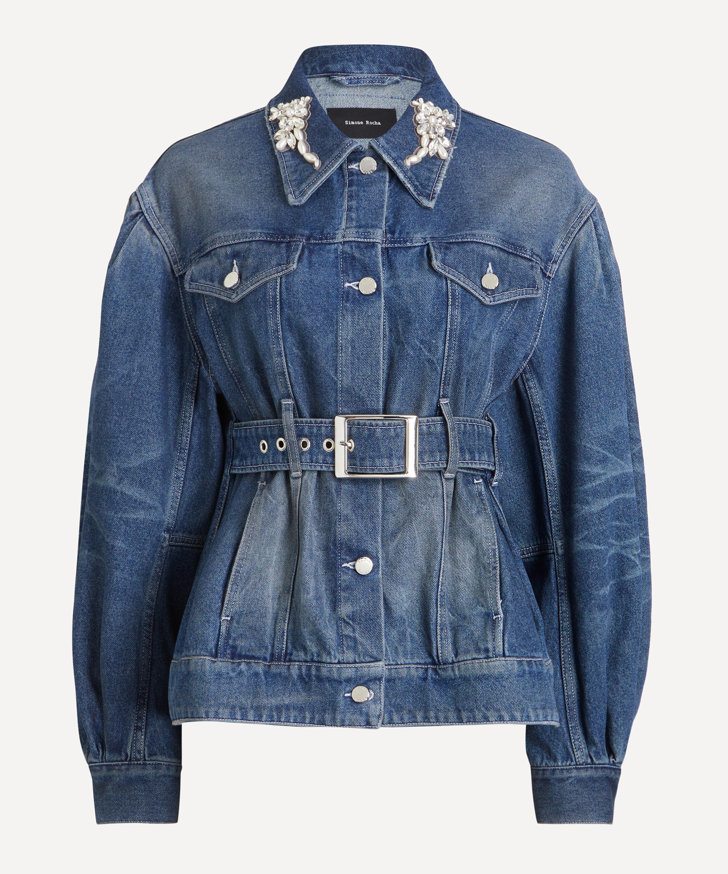 Simone Rocha - Distressed Denim Biker Jacket