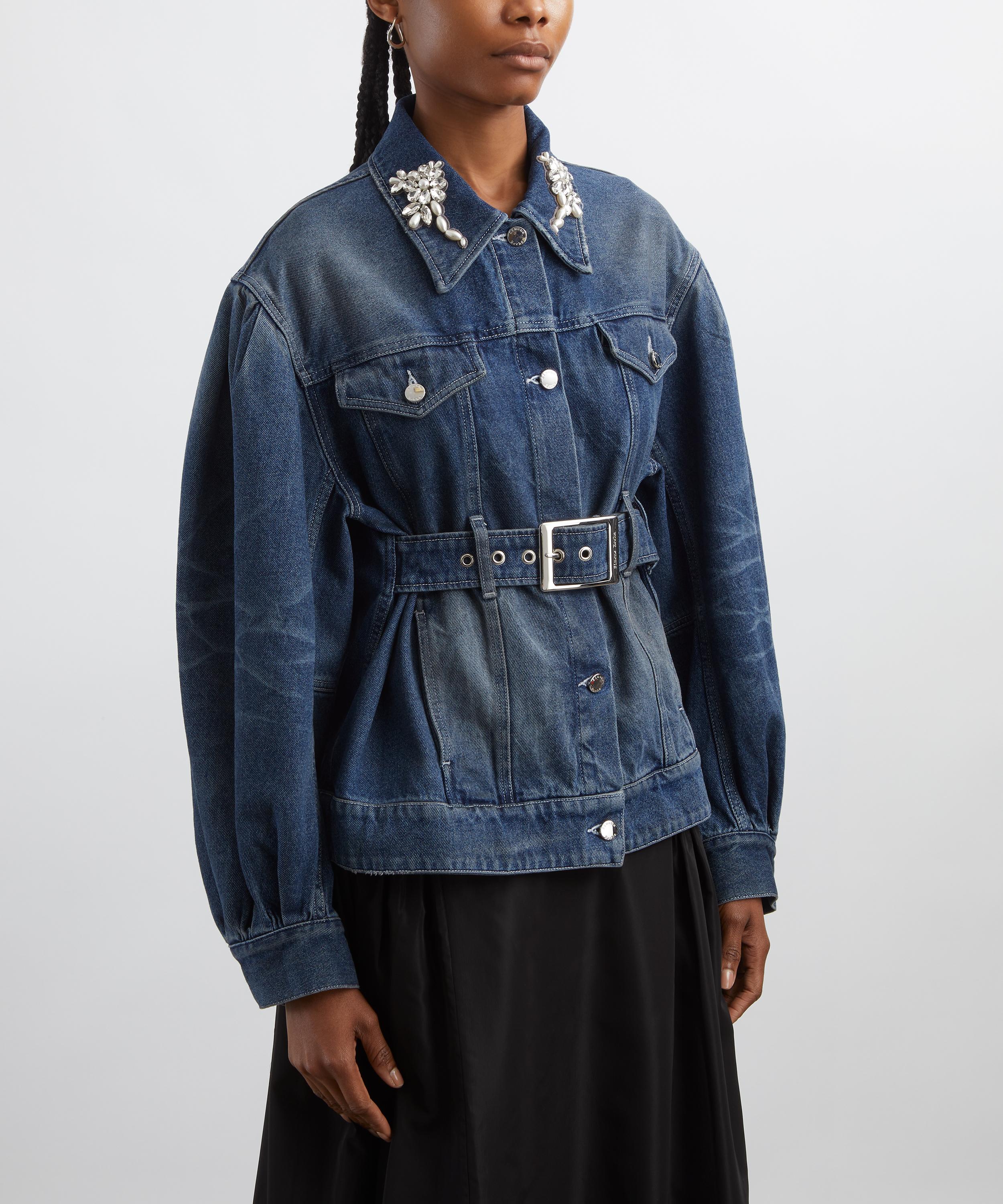 Simone Rocha - Distressed Denim Biker Jacket image number 2