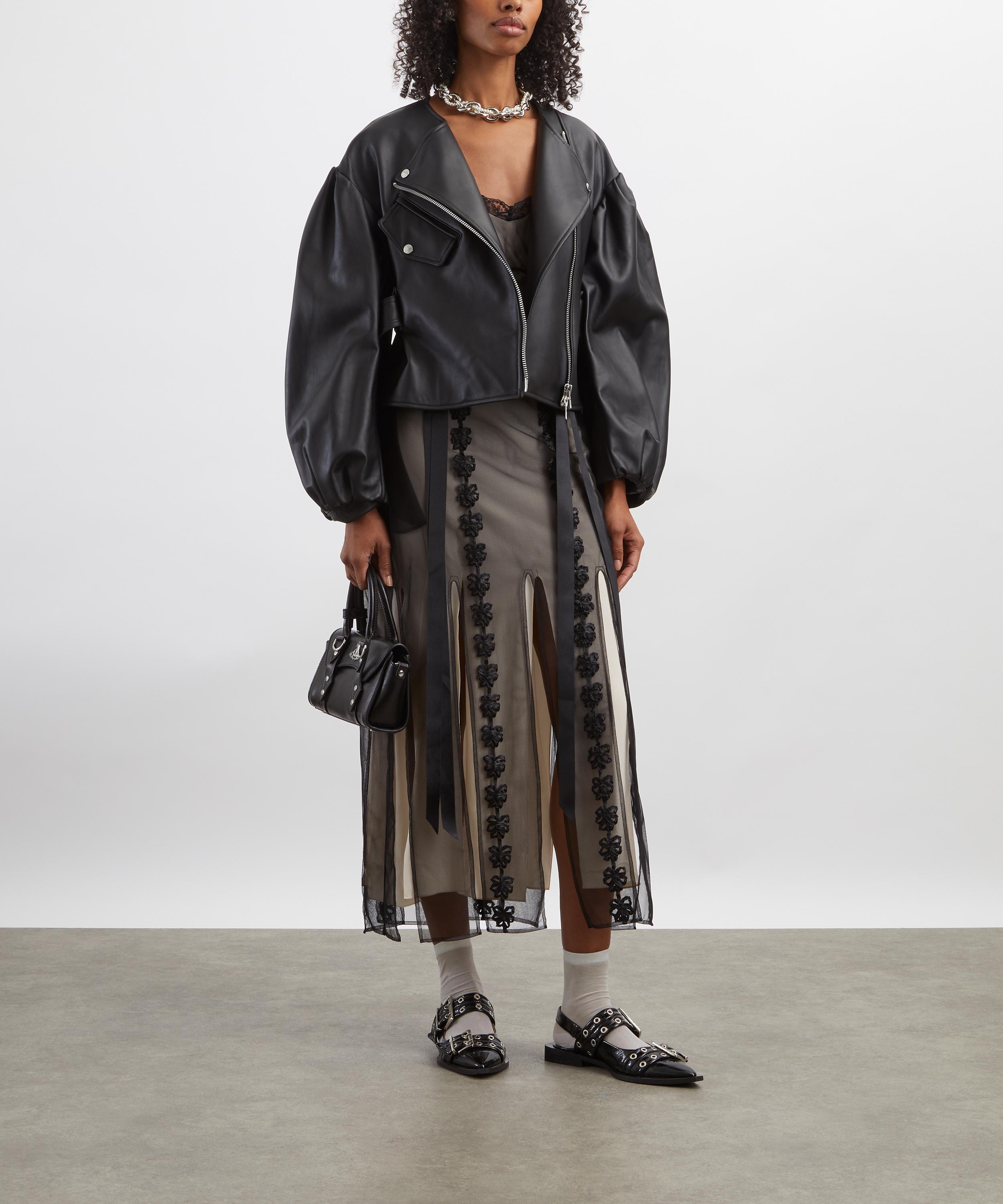 Simone Rocha - Cropped Sculpted Belt Detail Biker Jacket image number 1