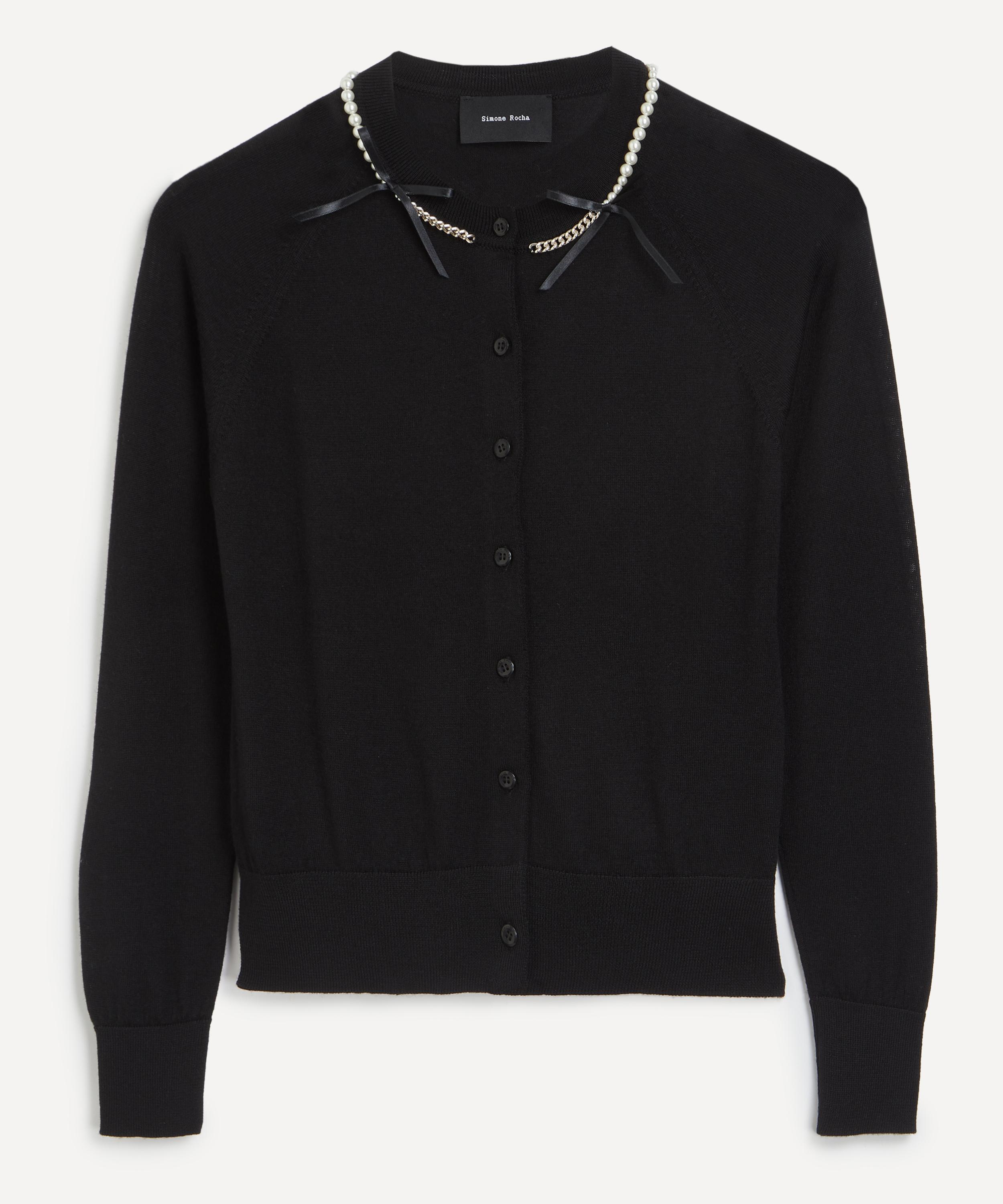 Simone Rocha - Pearl and Chain Bow Cardigan image number 0