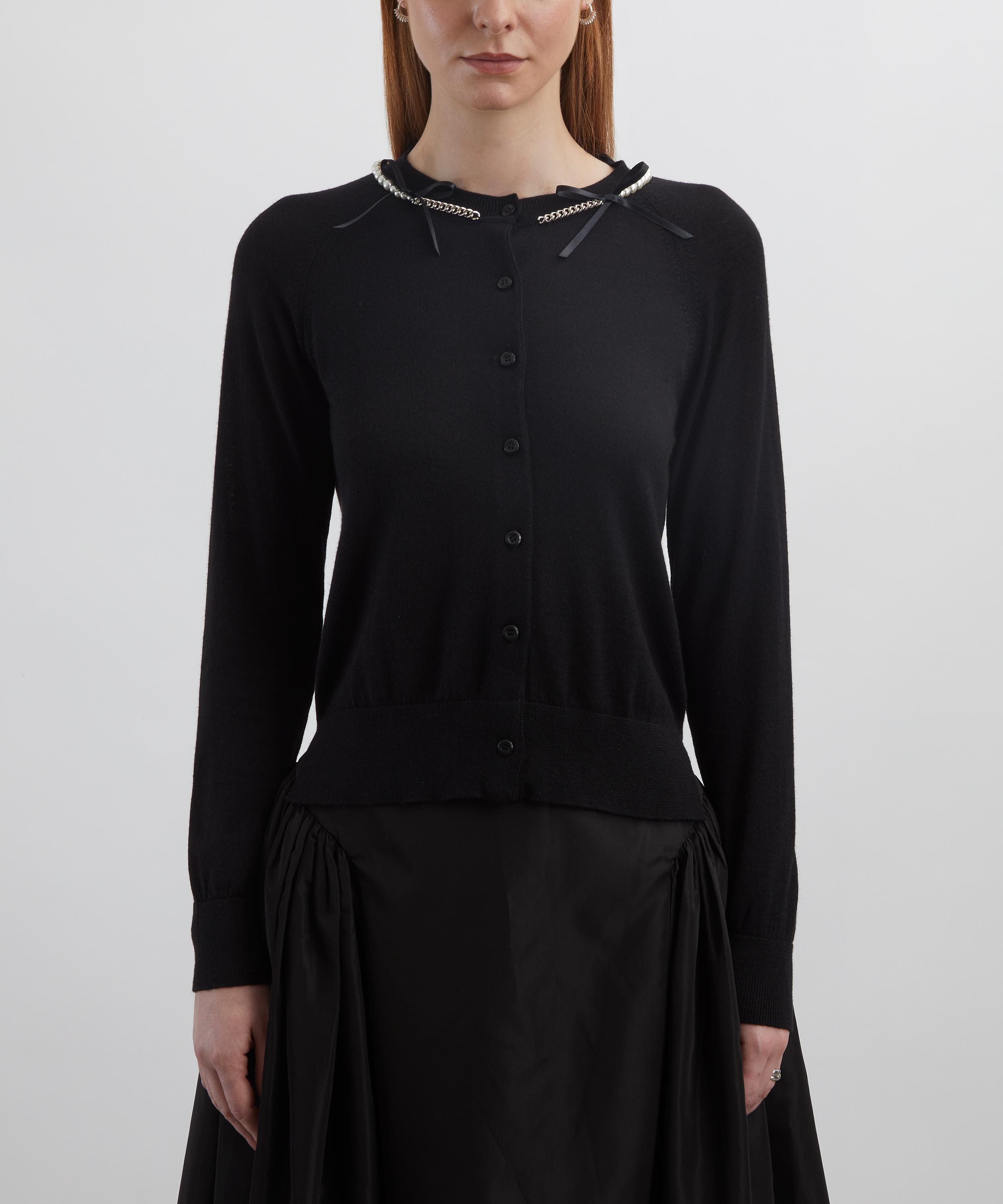 Simone Rocha - Pearl and Chain Bow Cardigan image number 2