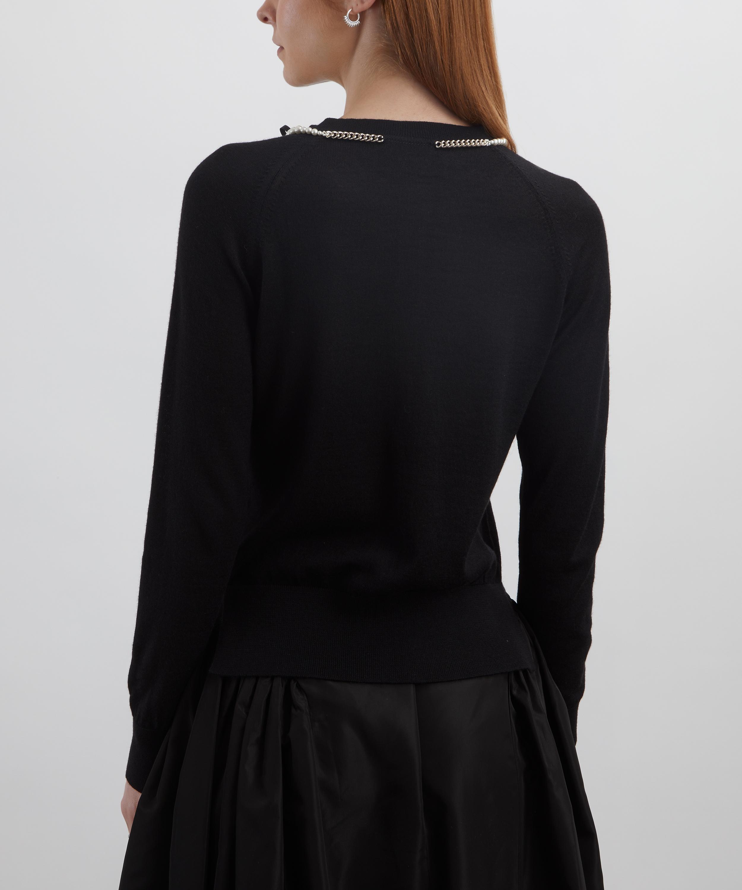 Simone Rocha - Pearl and Chain Bow Cardigan image number 3