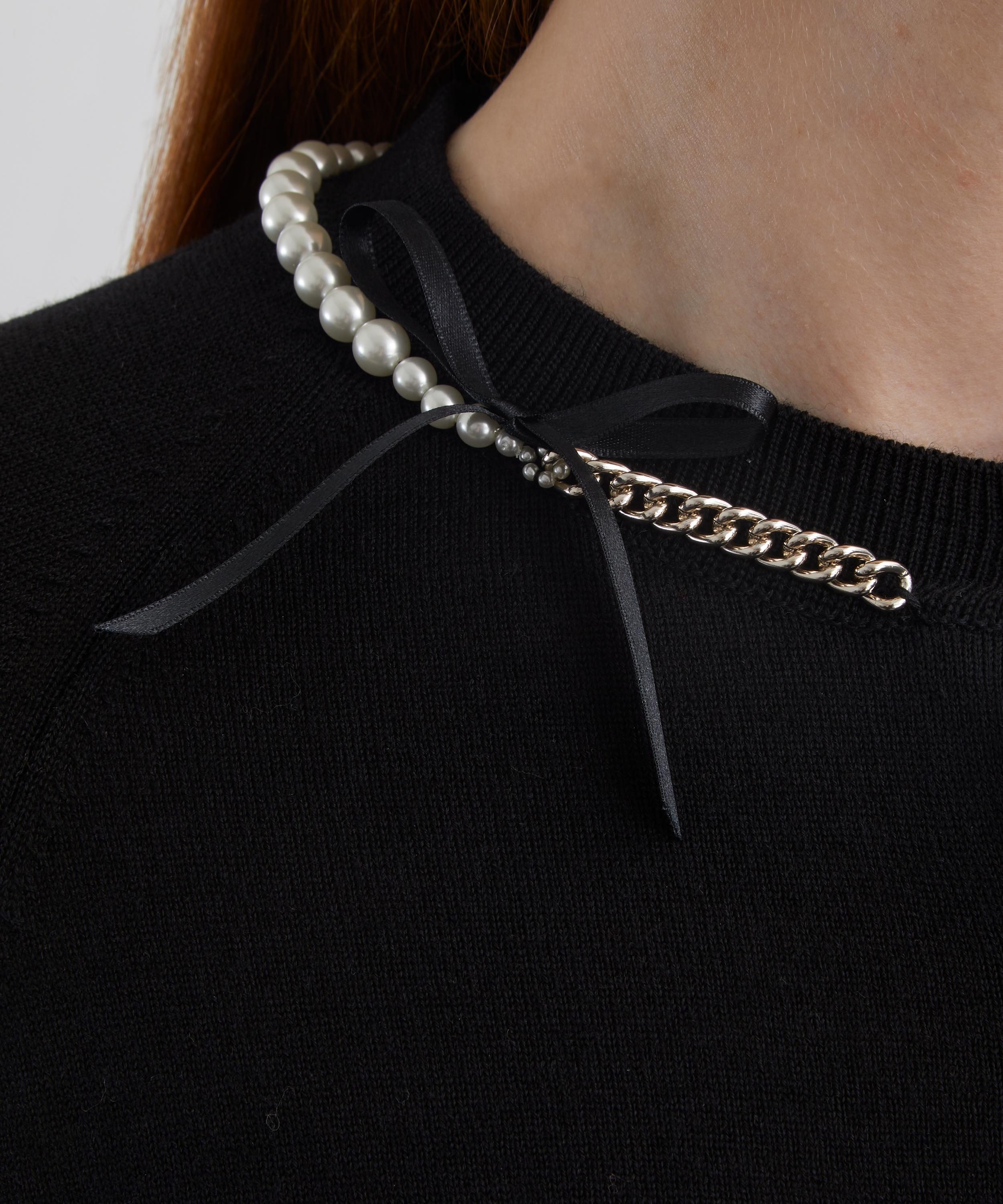 Simone Rocha - Pearl and Chain Bow Cardigan image number 4